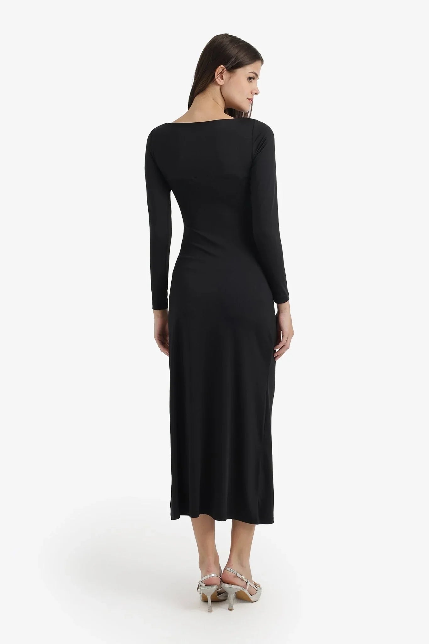 Boat Neck Slim Dress - Clue - Babazzaro