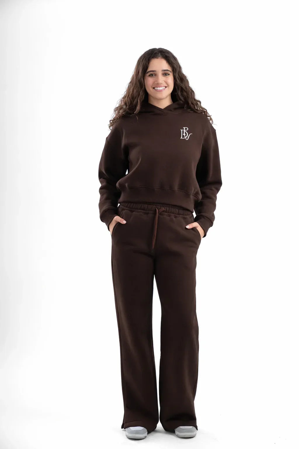 Brown Cropped Hoodie - Plein De Vie - Babazzaro