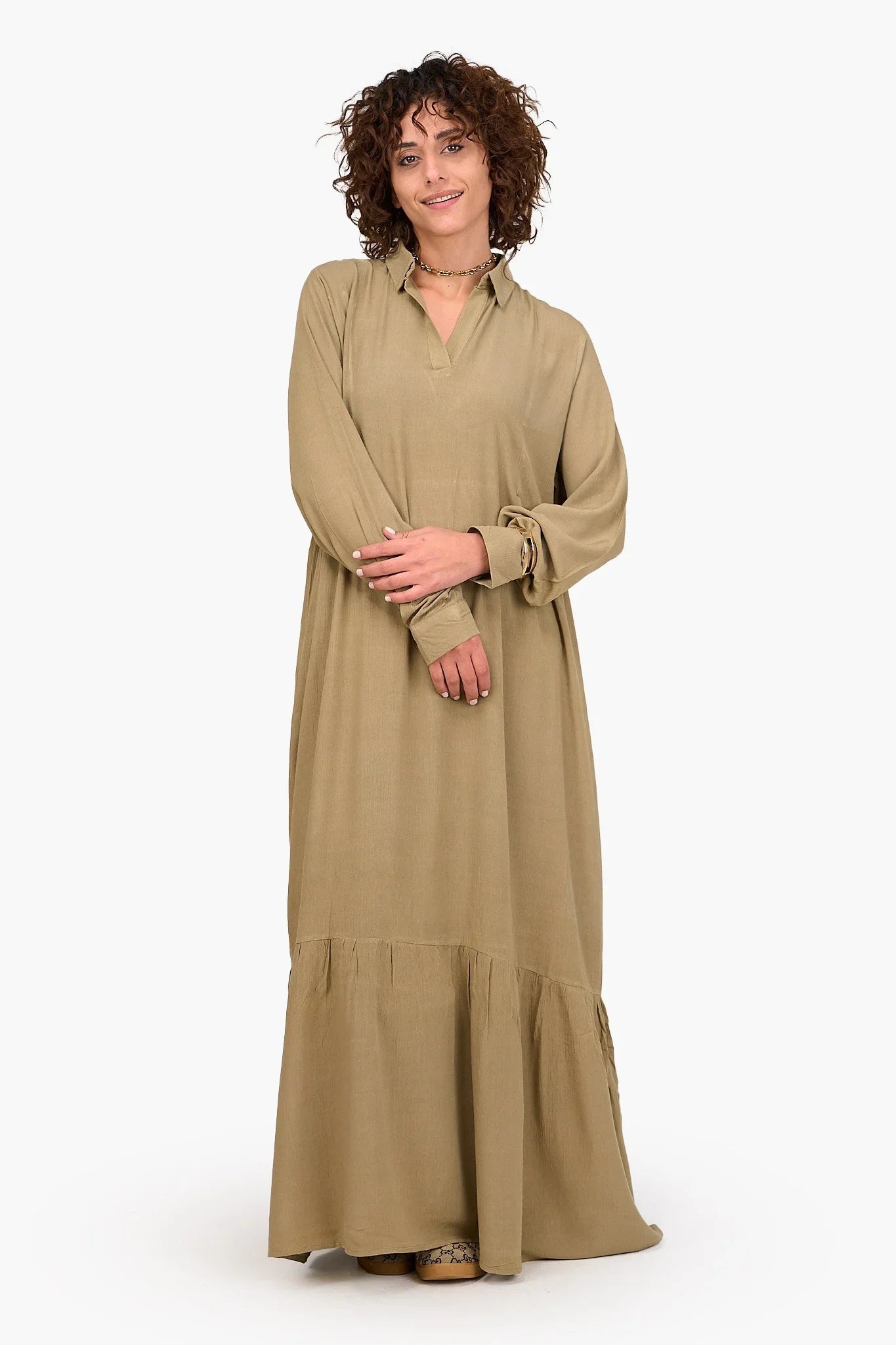 Buttoned Cuffs Dress - Clue - Babazzaro