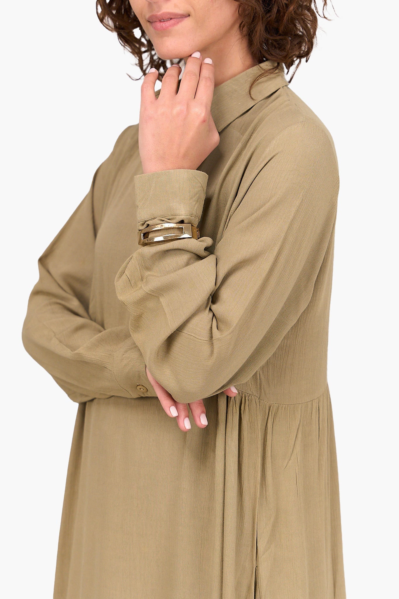 Buttoned Cuffs Dress - Clue - Babazzaro