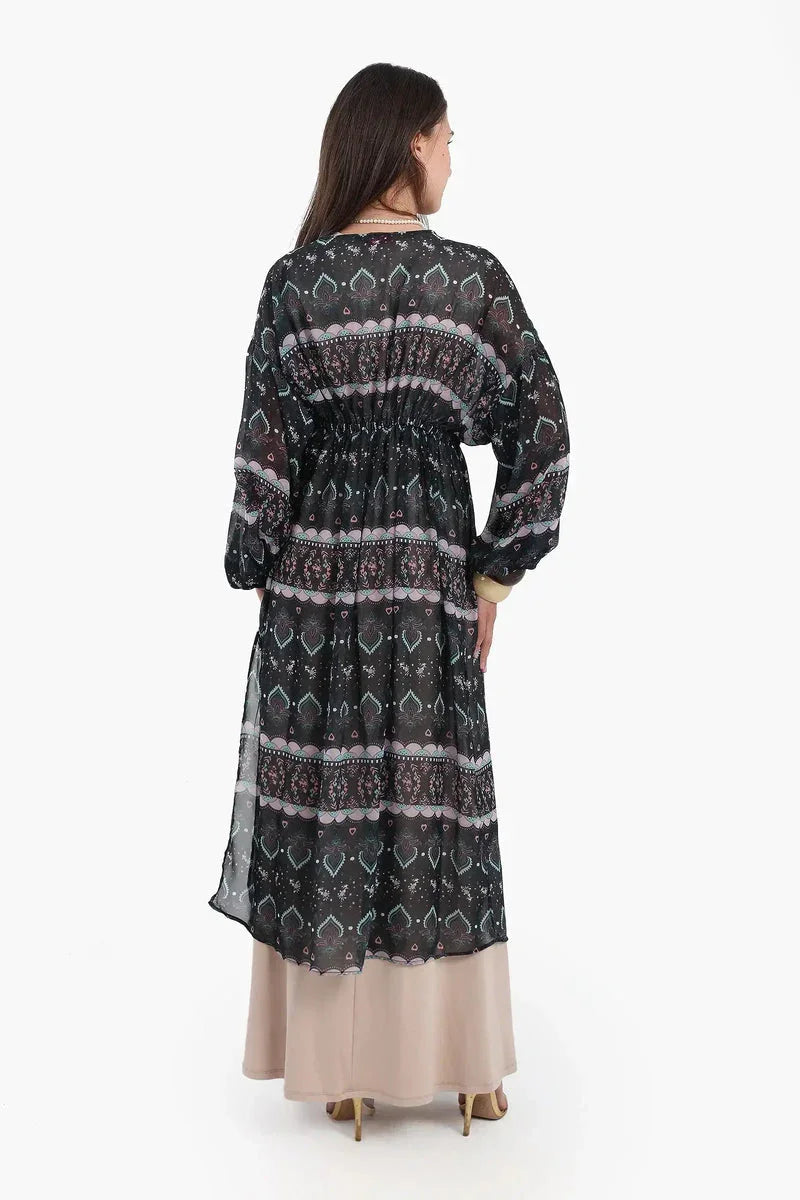 Carina - Printed Kimono with Elastic Waist 3