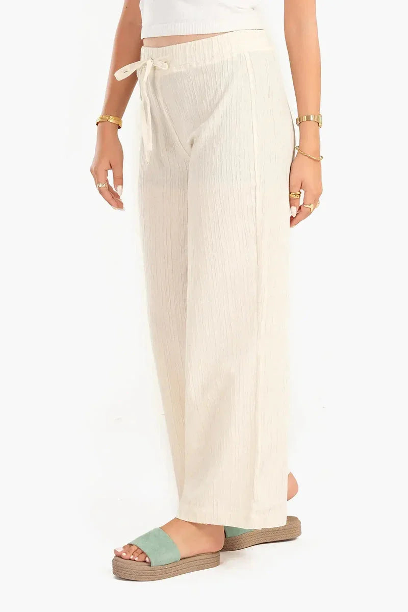 Carina - Self Pattern Linen Pants 3