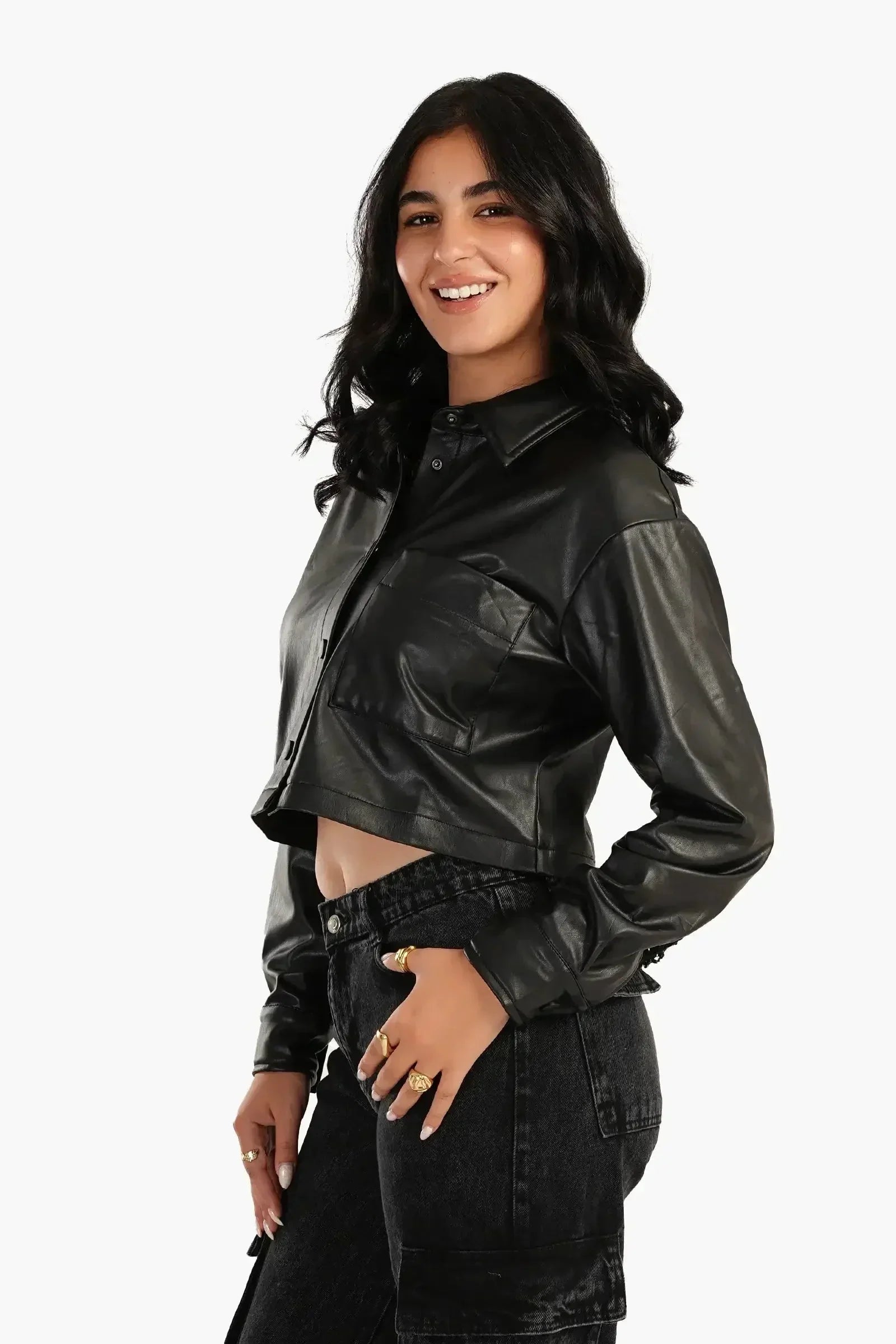 Carina - Leather Shirt with Back Embroidery 3