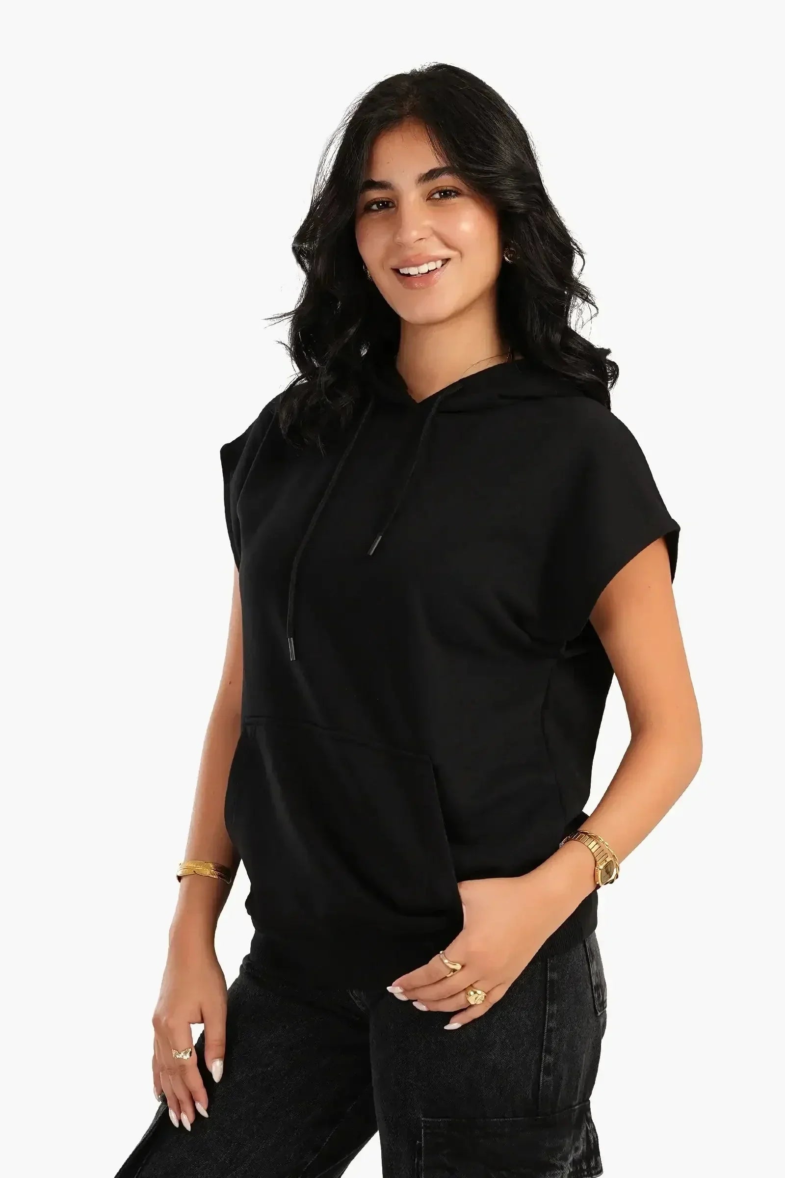 Carina - Lounge Hoodie with Cap Sleeves 2