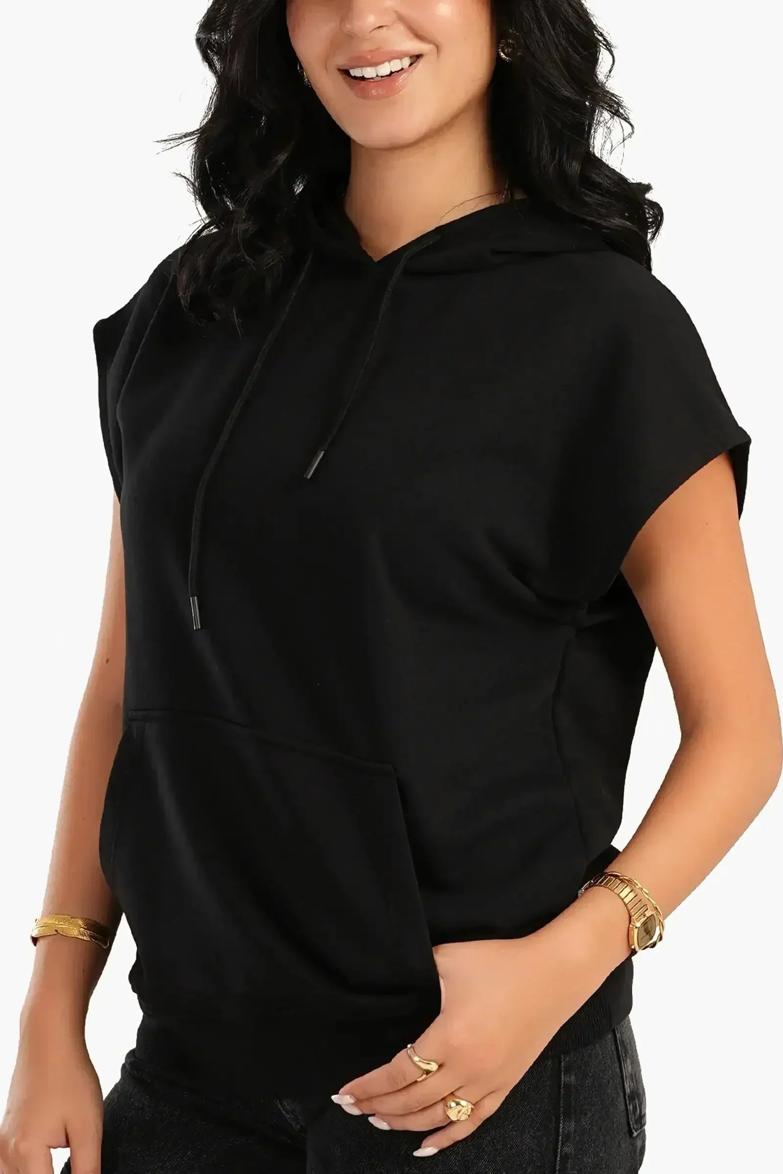 Carina - Lounge Hoodie with Cap Sleeves 3