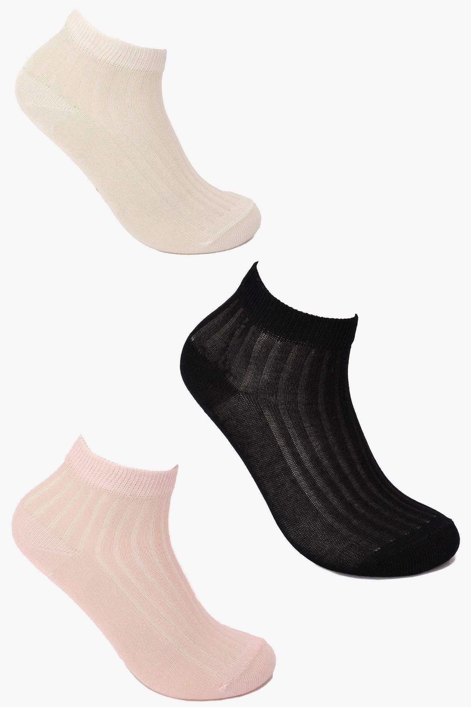 Carina - Girly Ribbed Socks - 3 Pairs 1