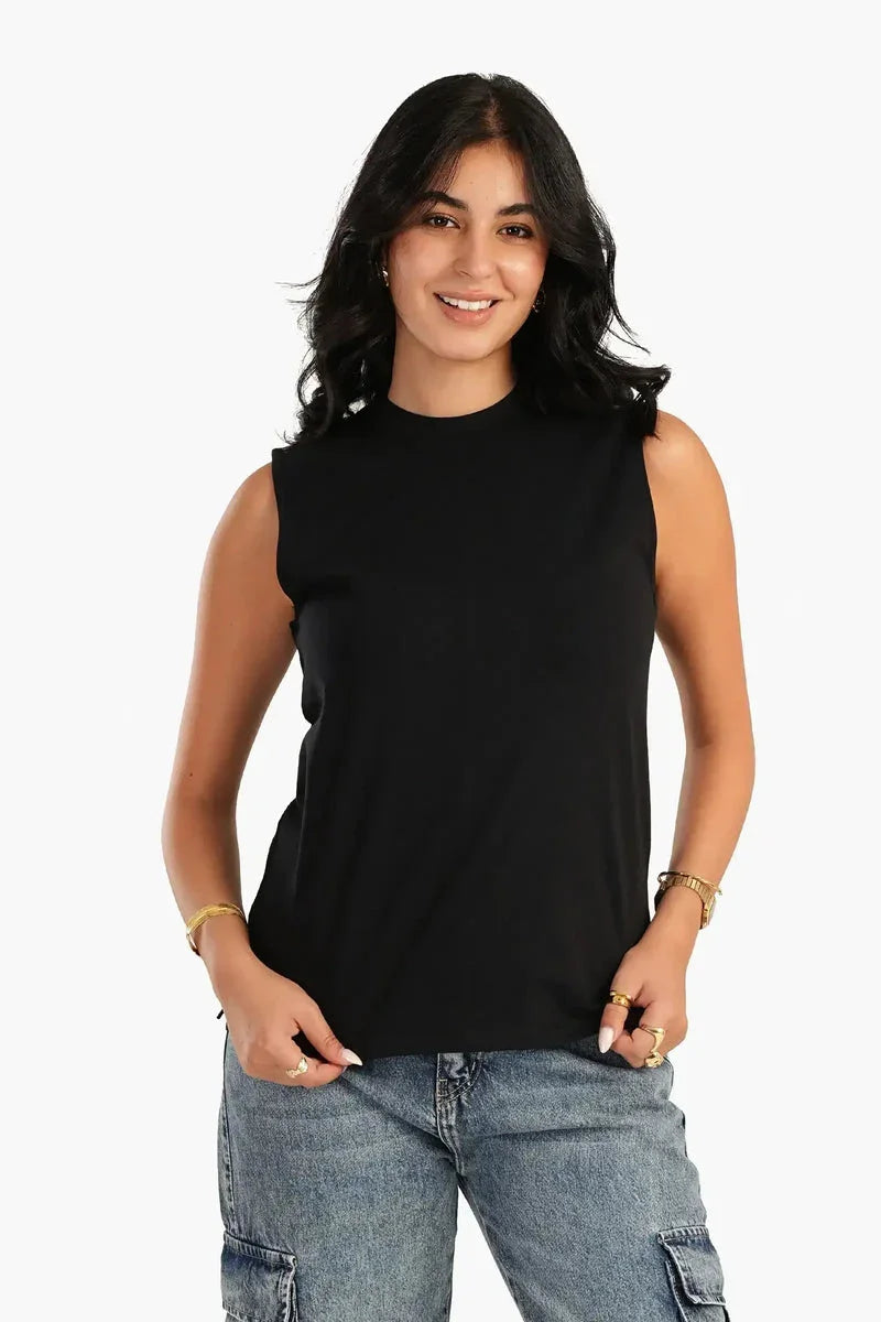 Carina - Basic Sleeveless T-Shirt 1