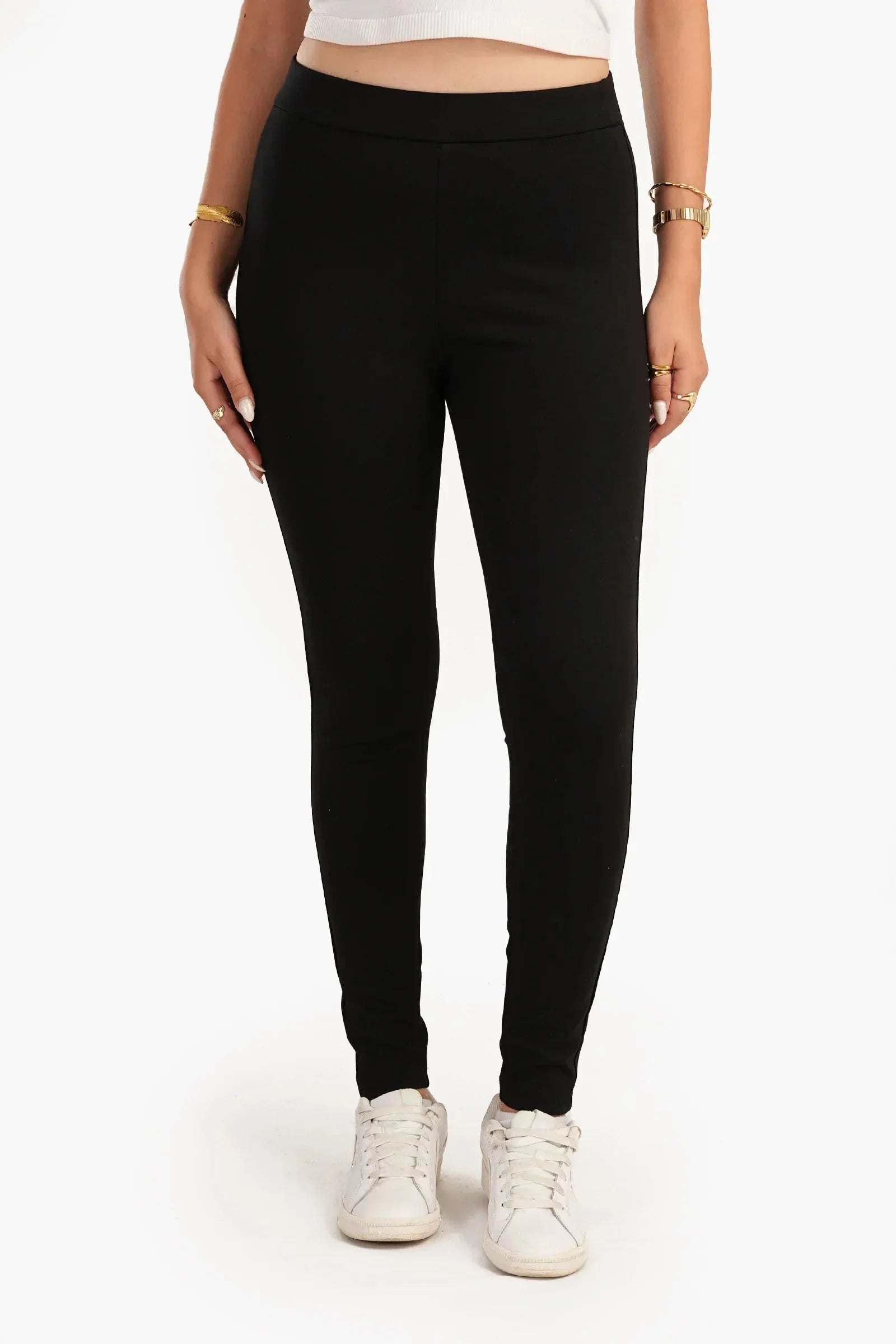 Carina - Black Jersey Leggings 1