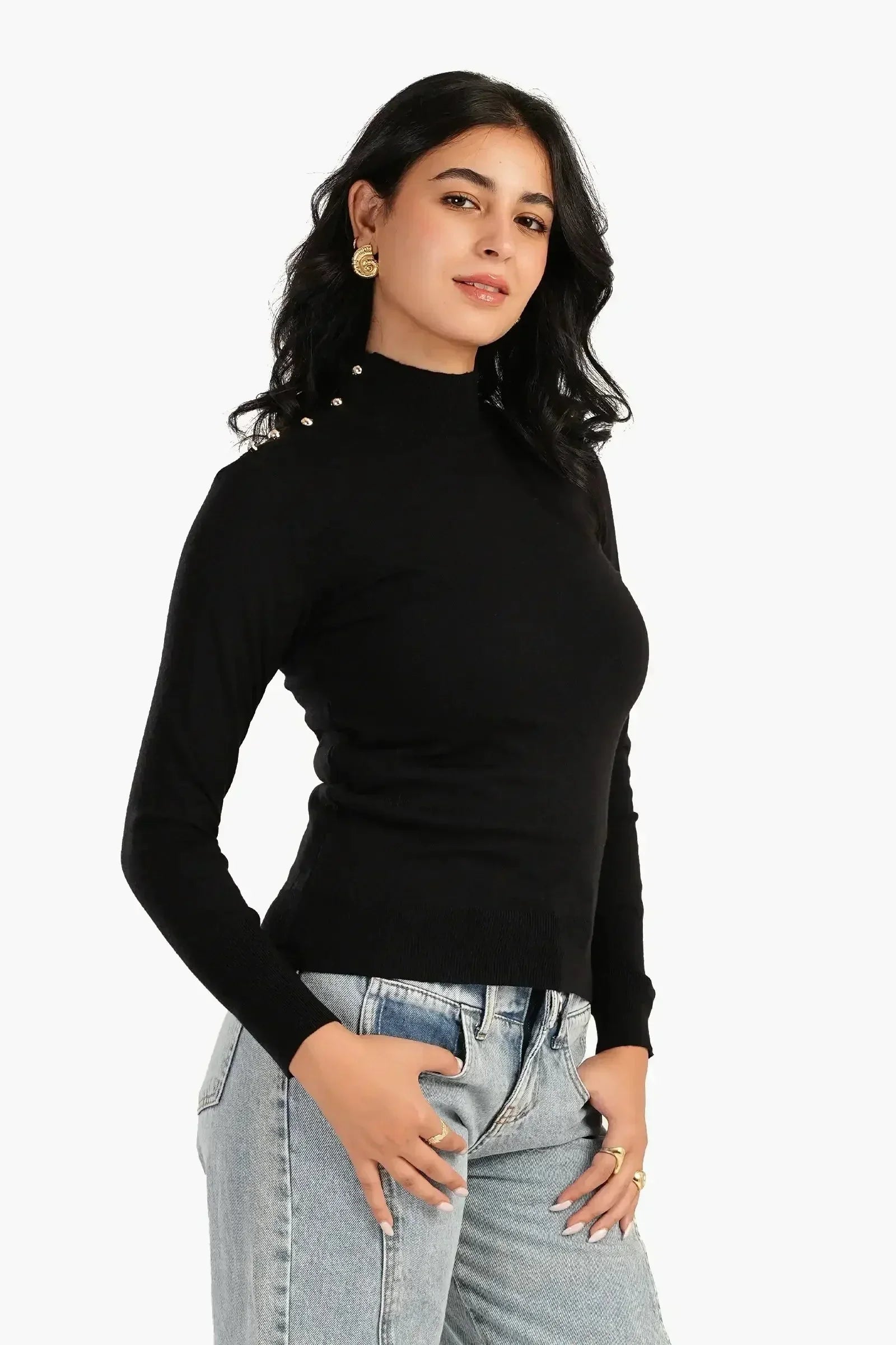 Carina - Pullover with Buttoned Shoulder 11