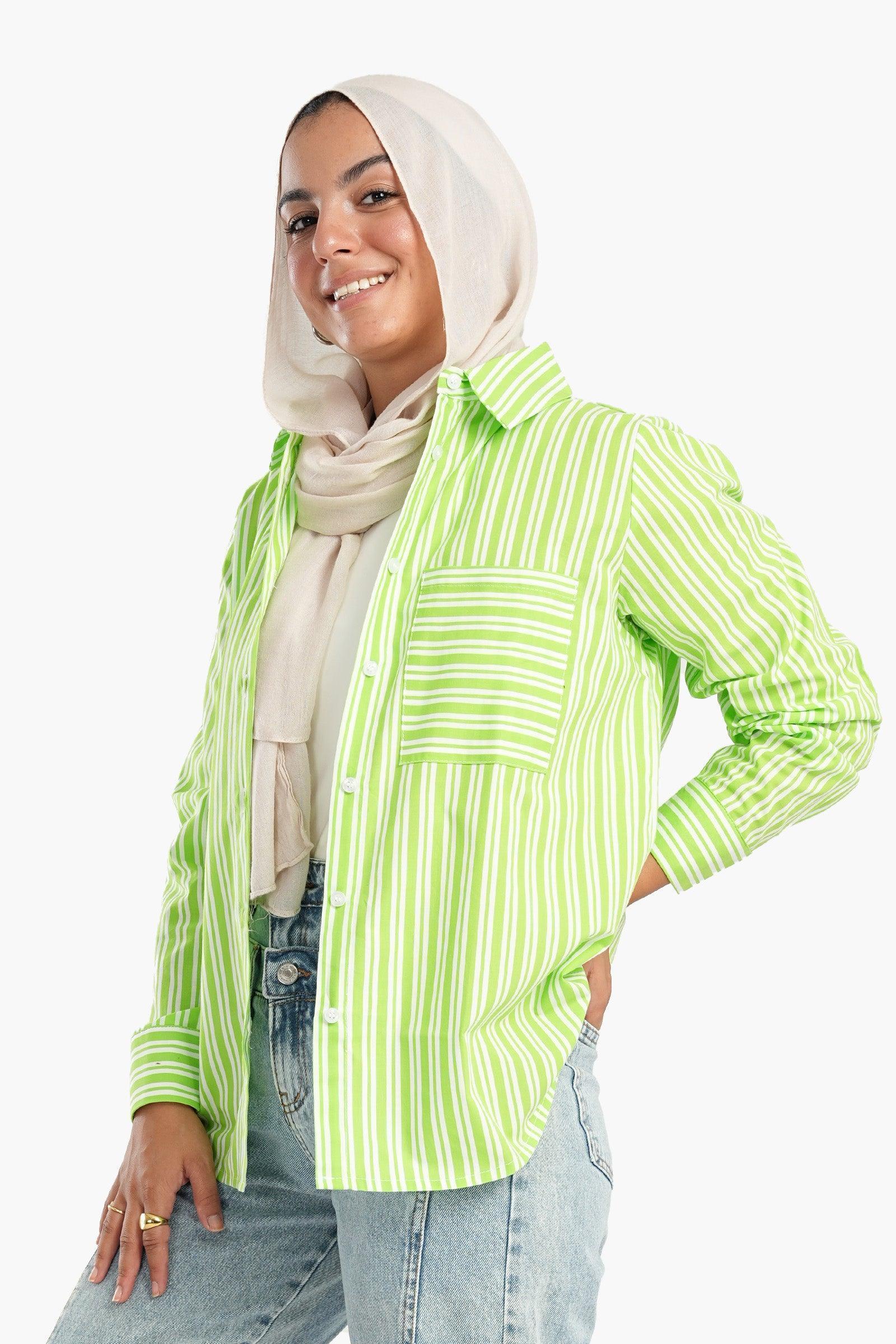Clue - Lime Shirt with White Stripes 2