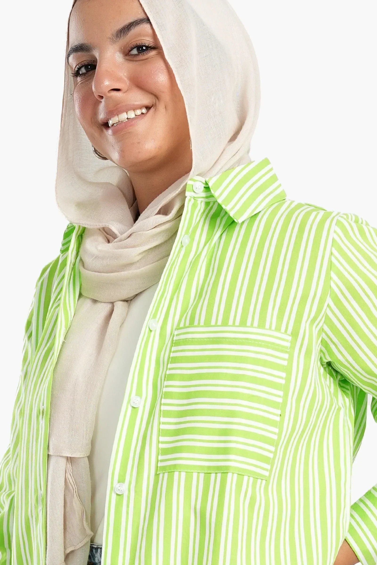 Clue - Lime Shirt with White Stripes 4