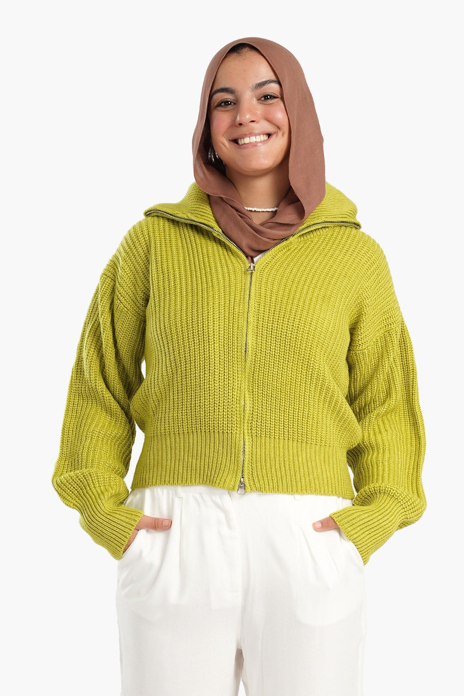 Clue - Lime Knitted Cardigan 1