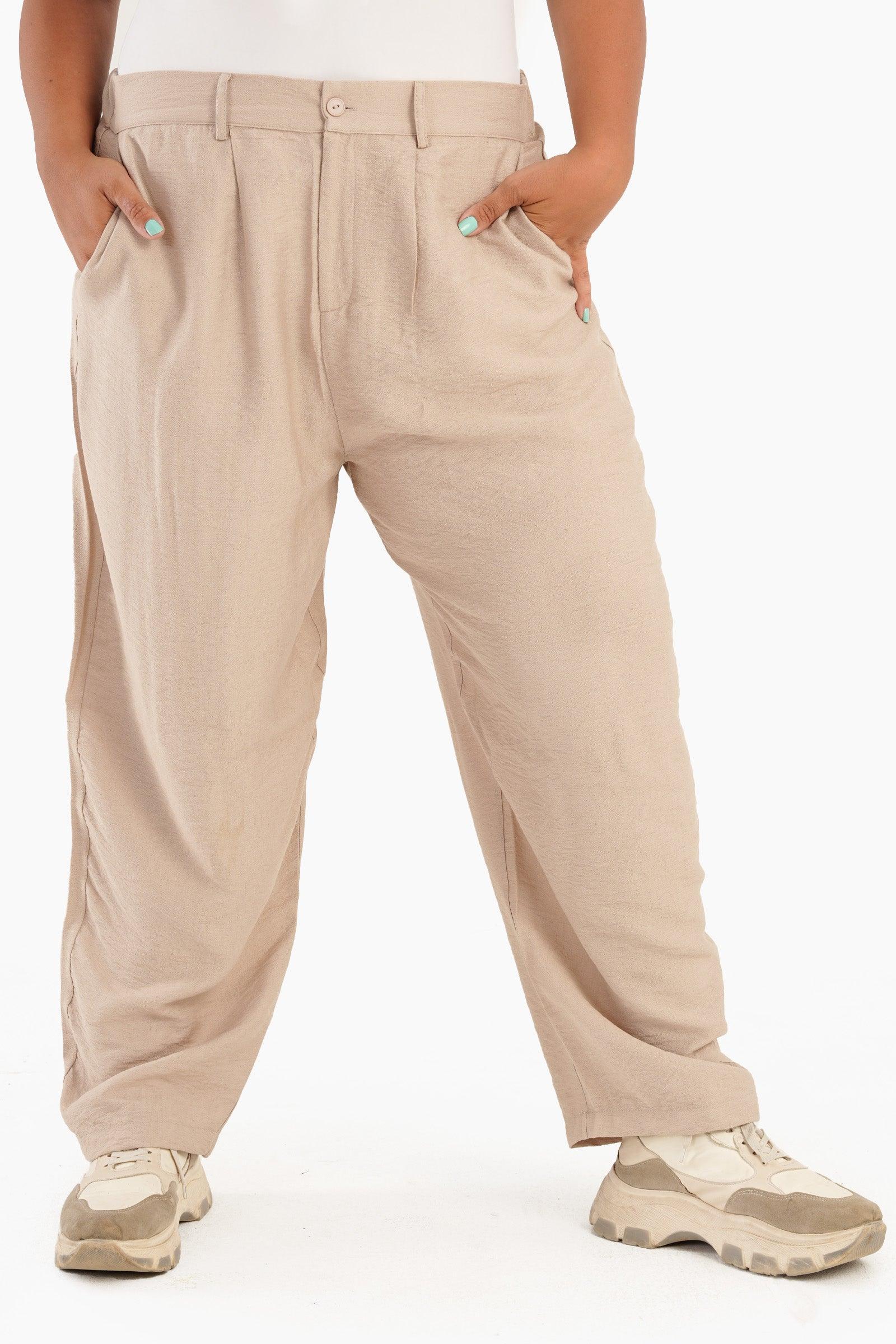 Clue - Linen Carrot Leg Pants 3