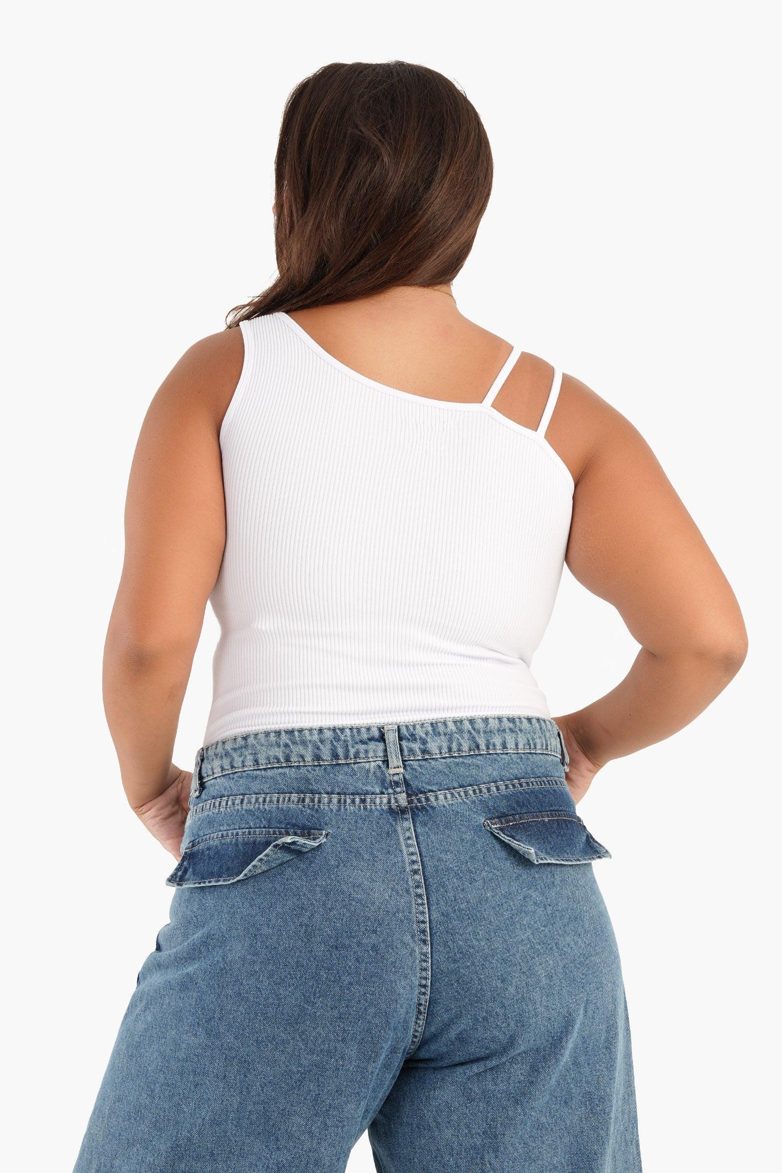 Clue - Asymmetrical One Shoulder Tank Top 8