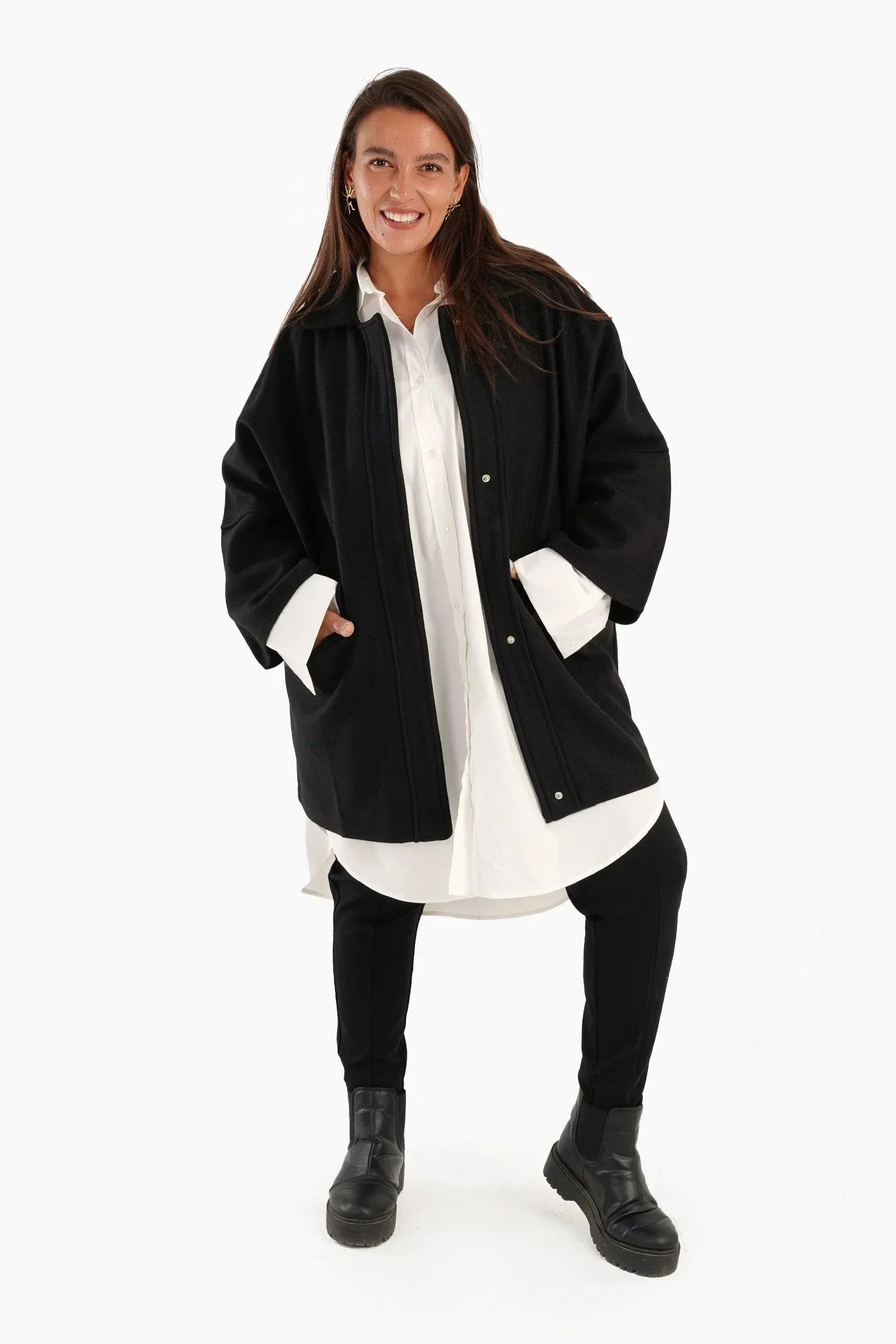 Clue - Wool Blend Collared Coat 5