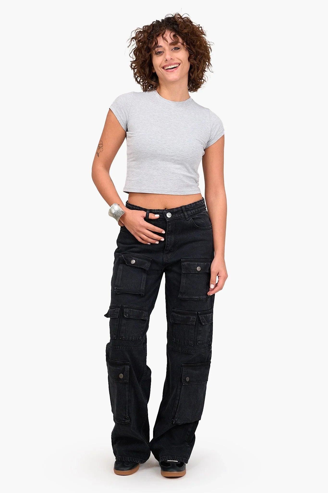 Cotton Blend Cropped Top - Clue - Babazzaro