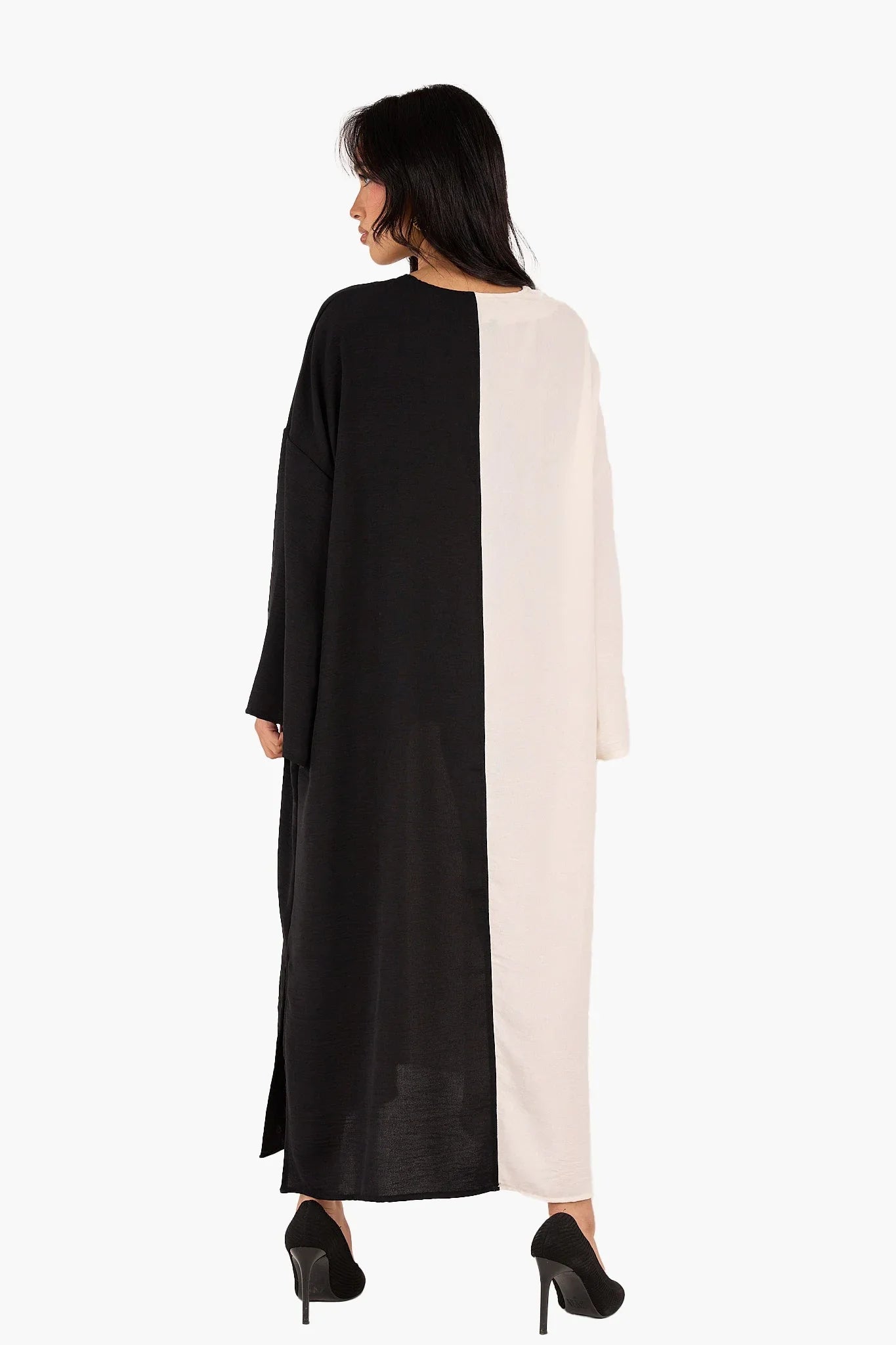 Dual Tone V - Neck Dress - Clue - Babazzaro