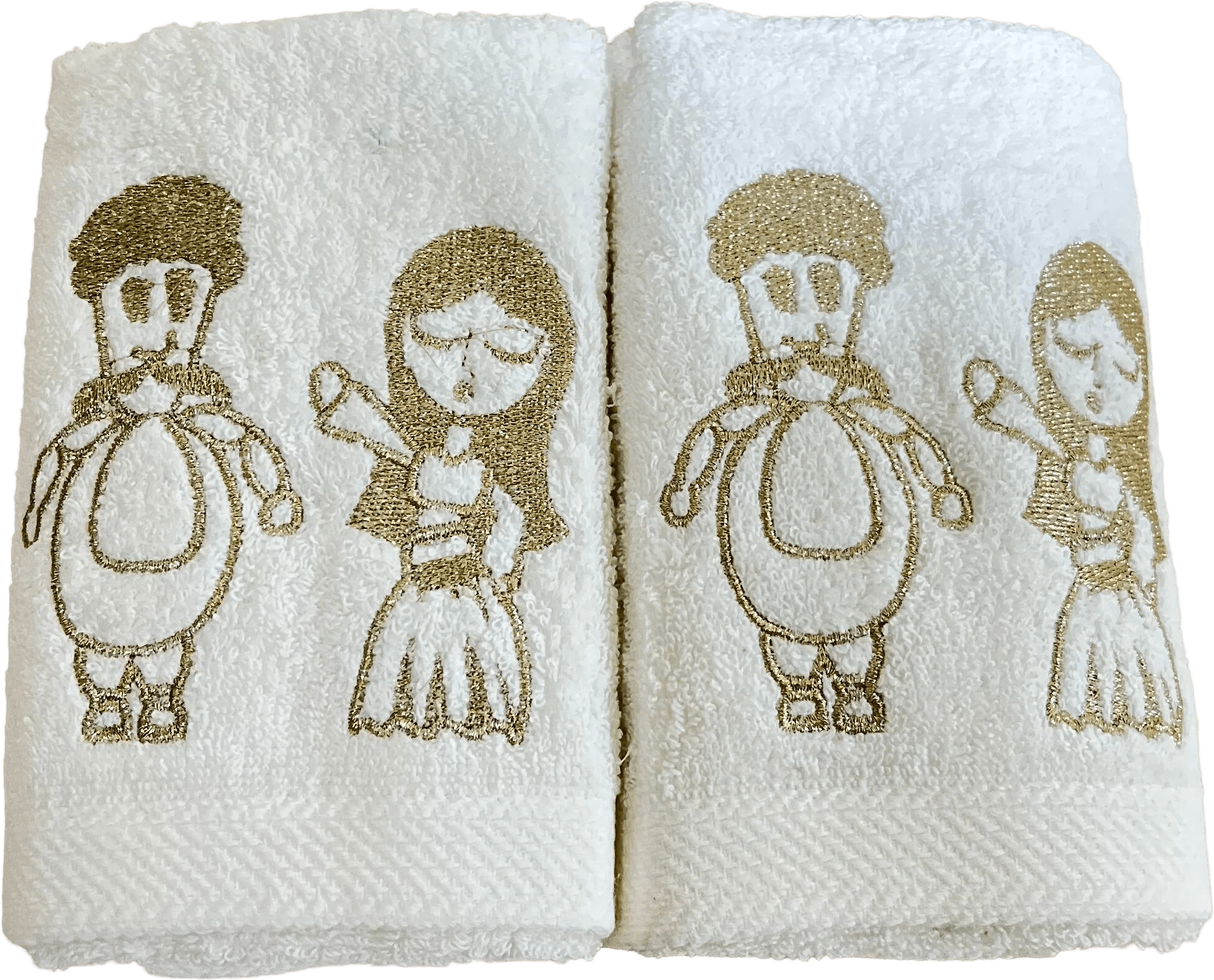 El Leila El Kebeera Embroidered Guest Towels – Gold - Urbantique - Babazzaro