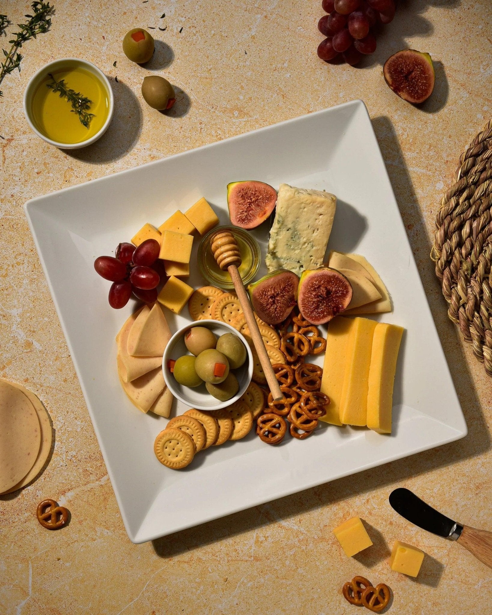 Eyeline Squared porcelain serving plate 1 - Rechote - Babazzaro