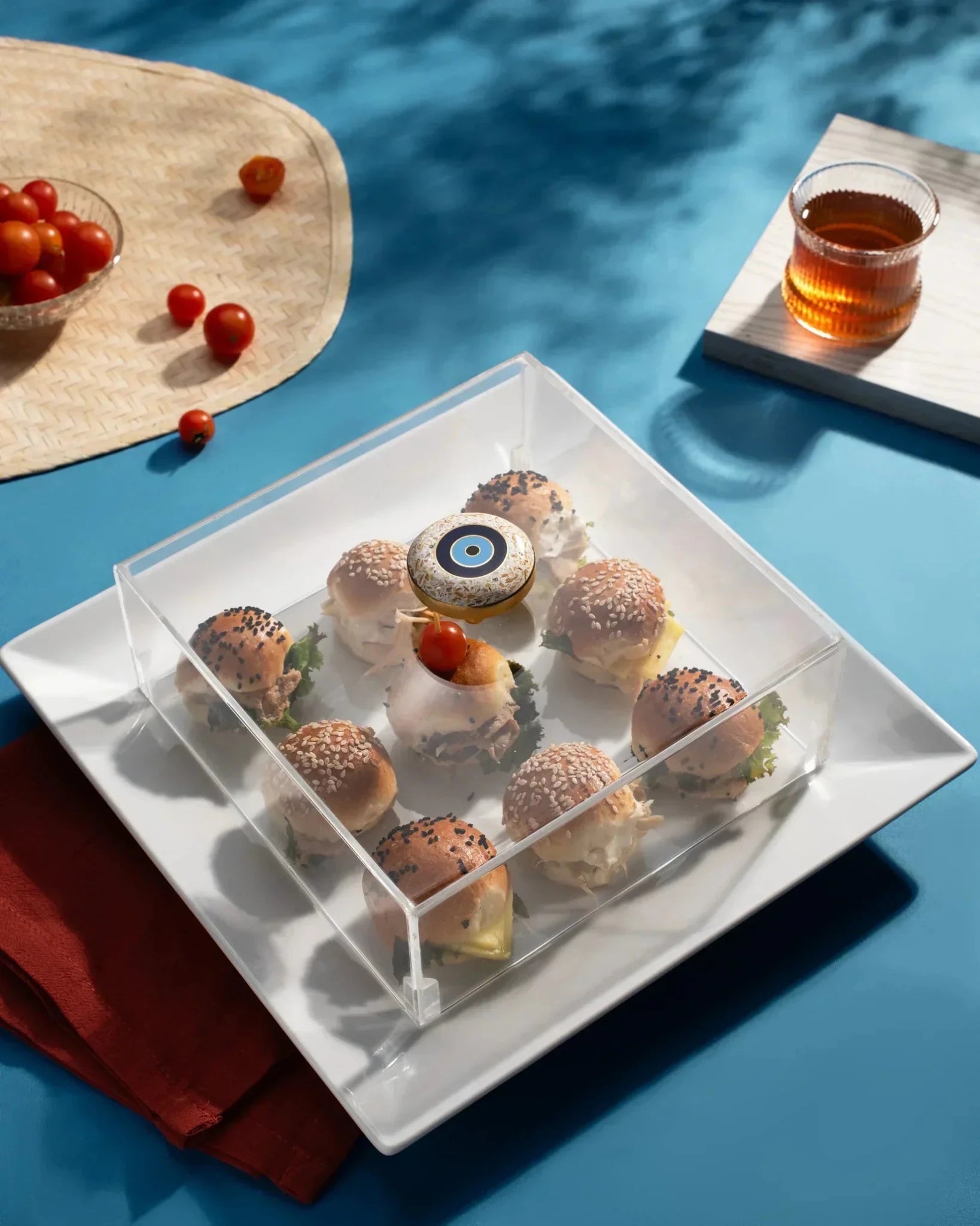 Eyeline Squared porcelain serving plate 2 - Rechote - Babazzaro