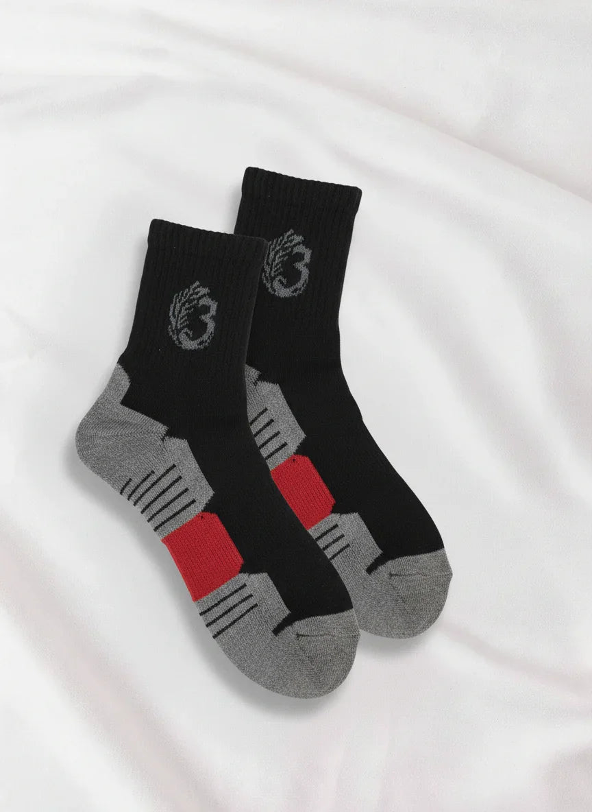 3 Feathers - Men Sports High Ankle Cotton Socks Half Terry Cushion 3