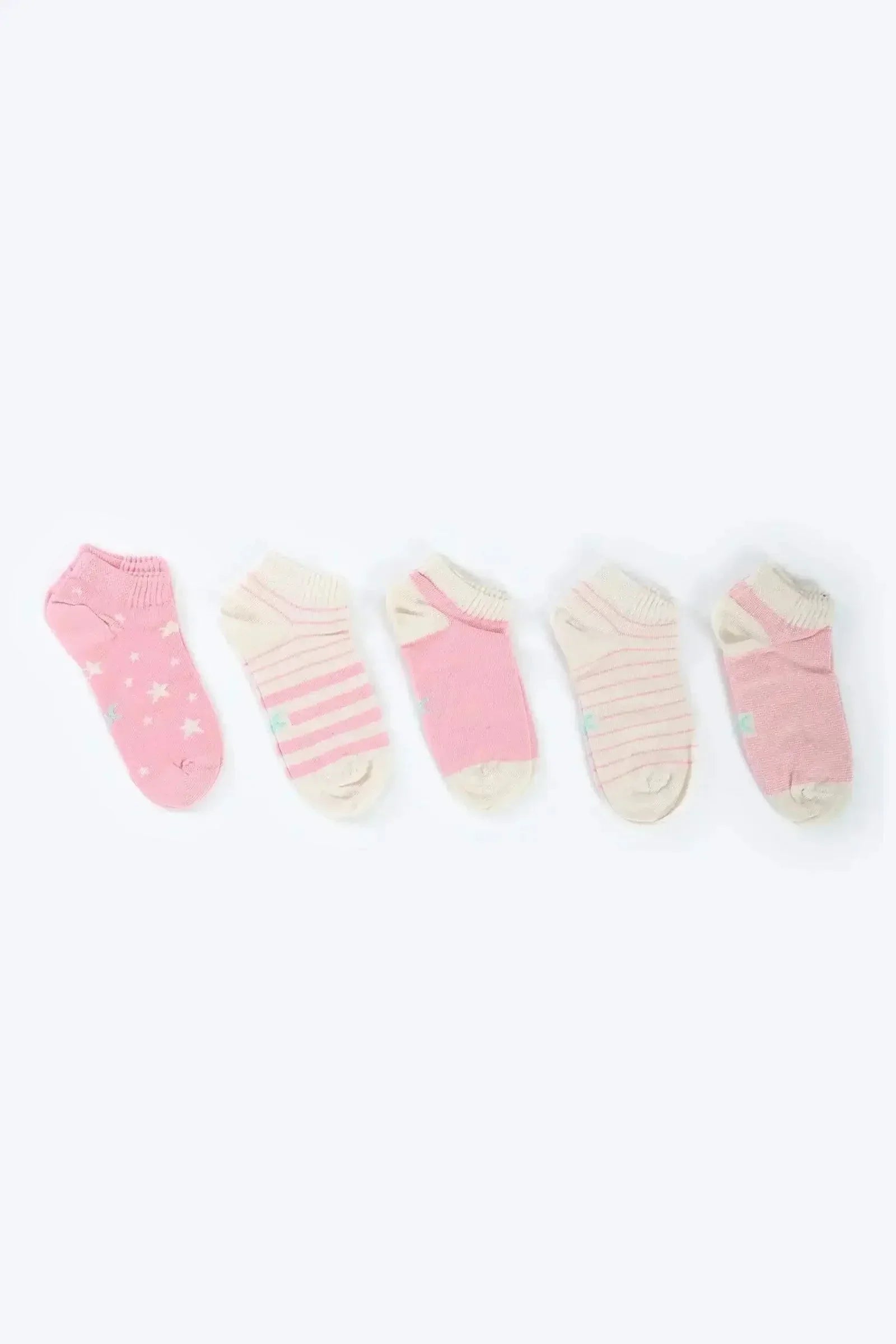 Carina - Girly Cotton Ankle Socks - 5 Pairs 2
