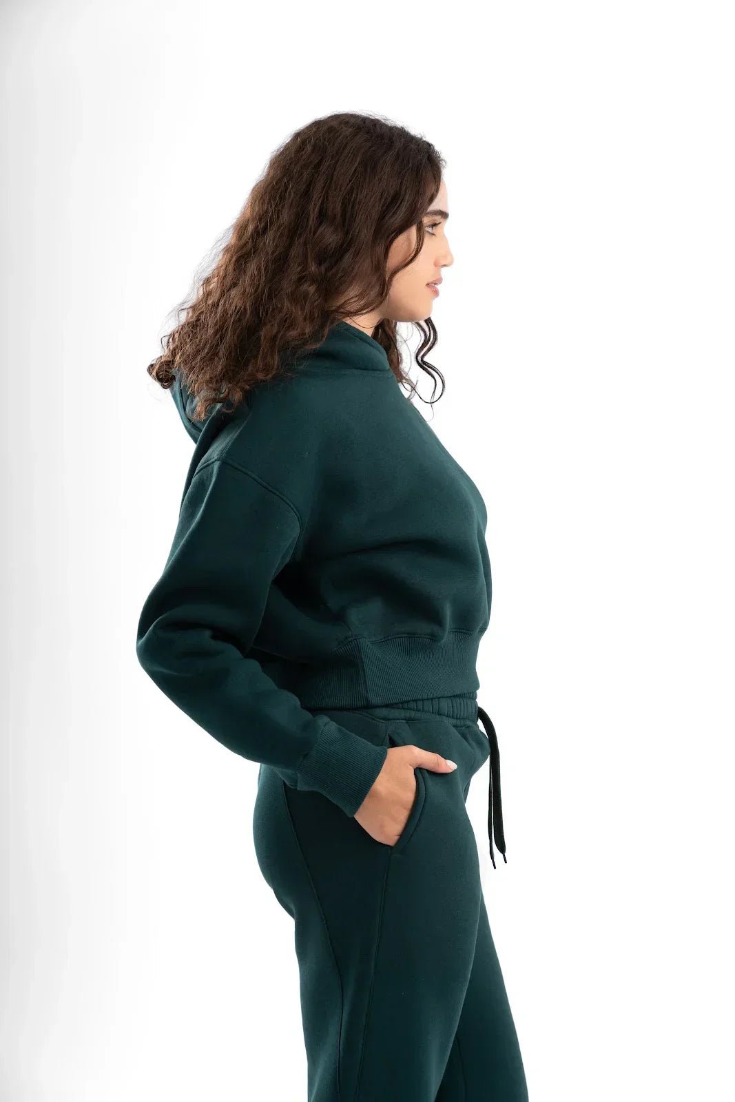 Green Cropped Hoodie - Plein De Vie - Babazzaro
