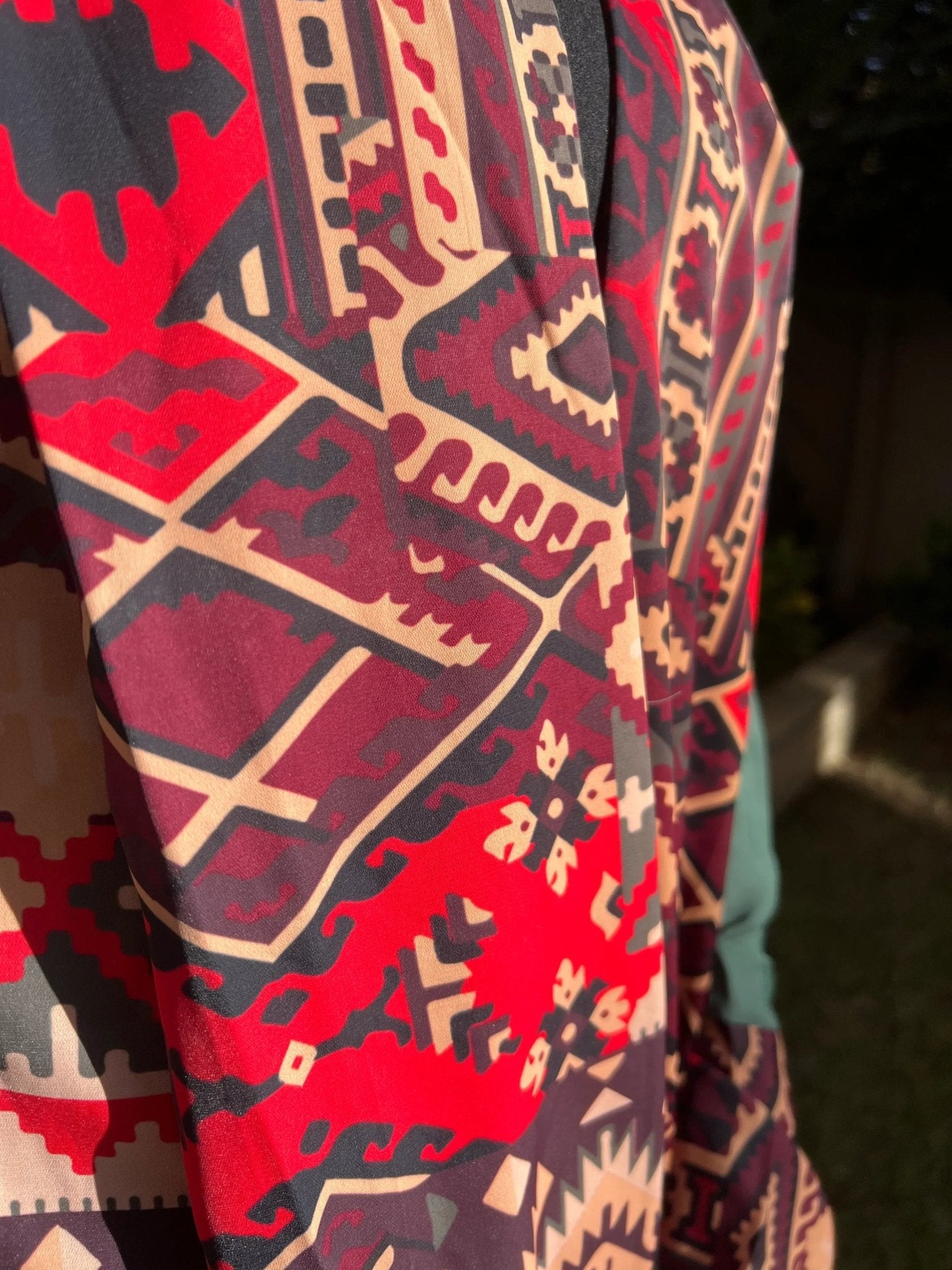 Green Kaftan with Multi - Colored Print - Urbantique - Babazzaro