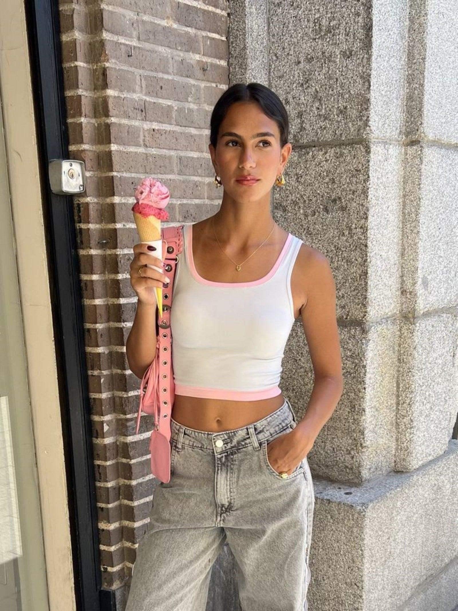 Carina - Grey/Pink - Tank Top 2