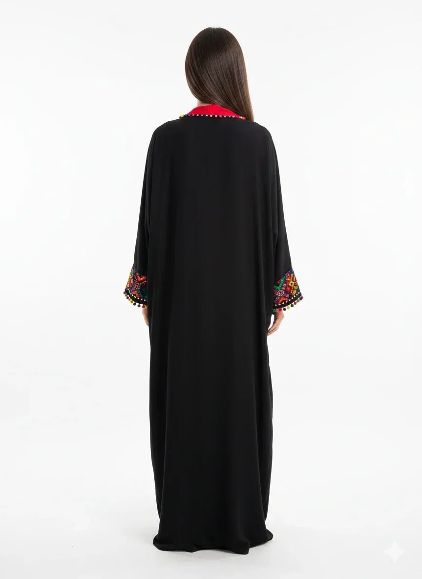 Handmade Embroidery Black Kaftan - Urbantique - Babazzaro