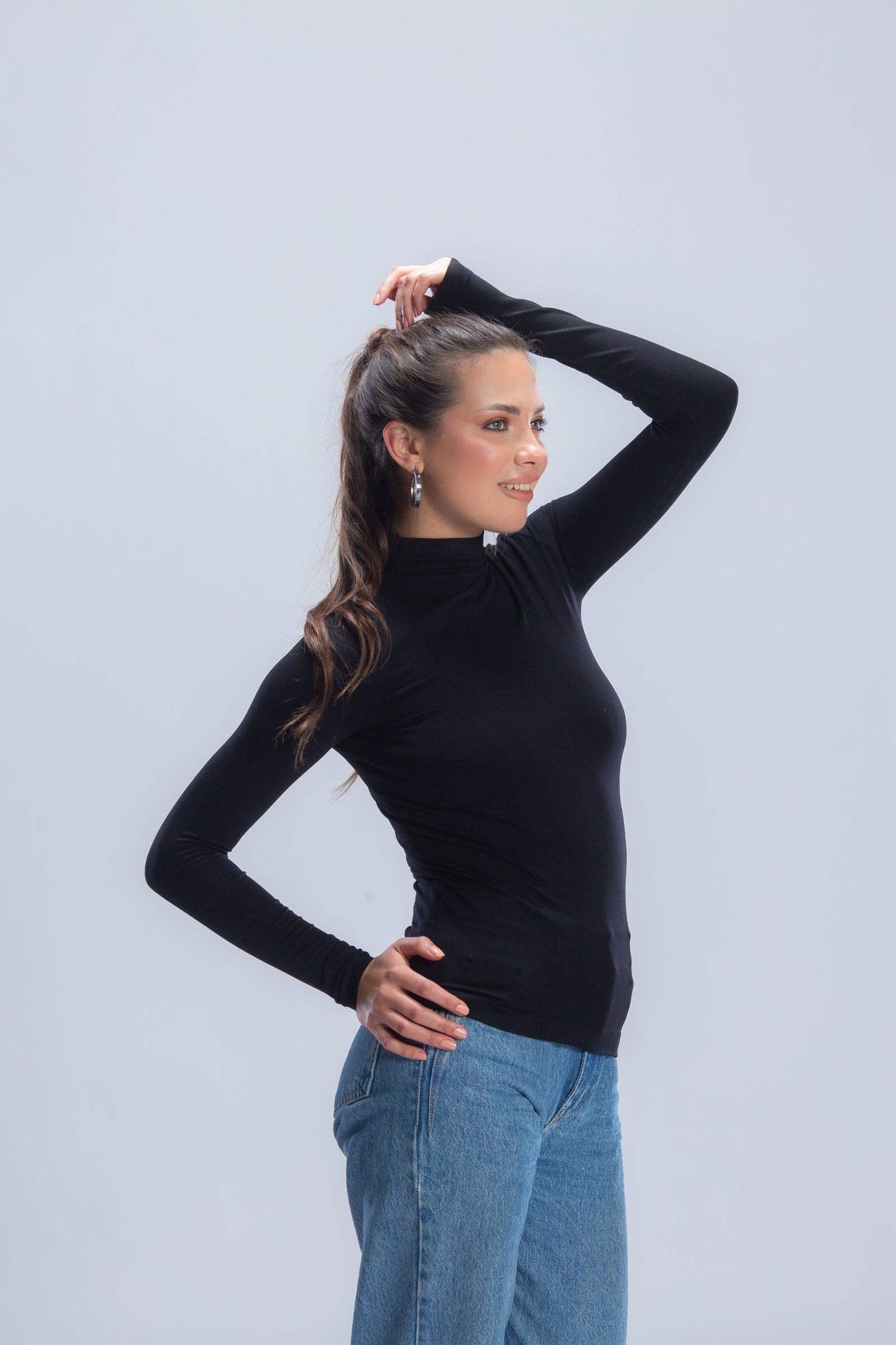 Carina - High Neck Long Sleeve Top 2