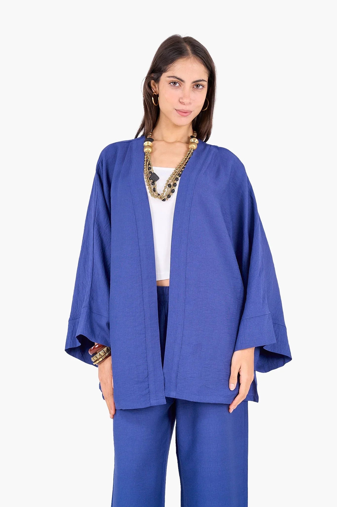 Hip Length Tencel Cardigan - Clue - Babazzaro