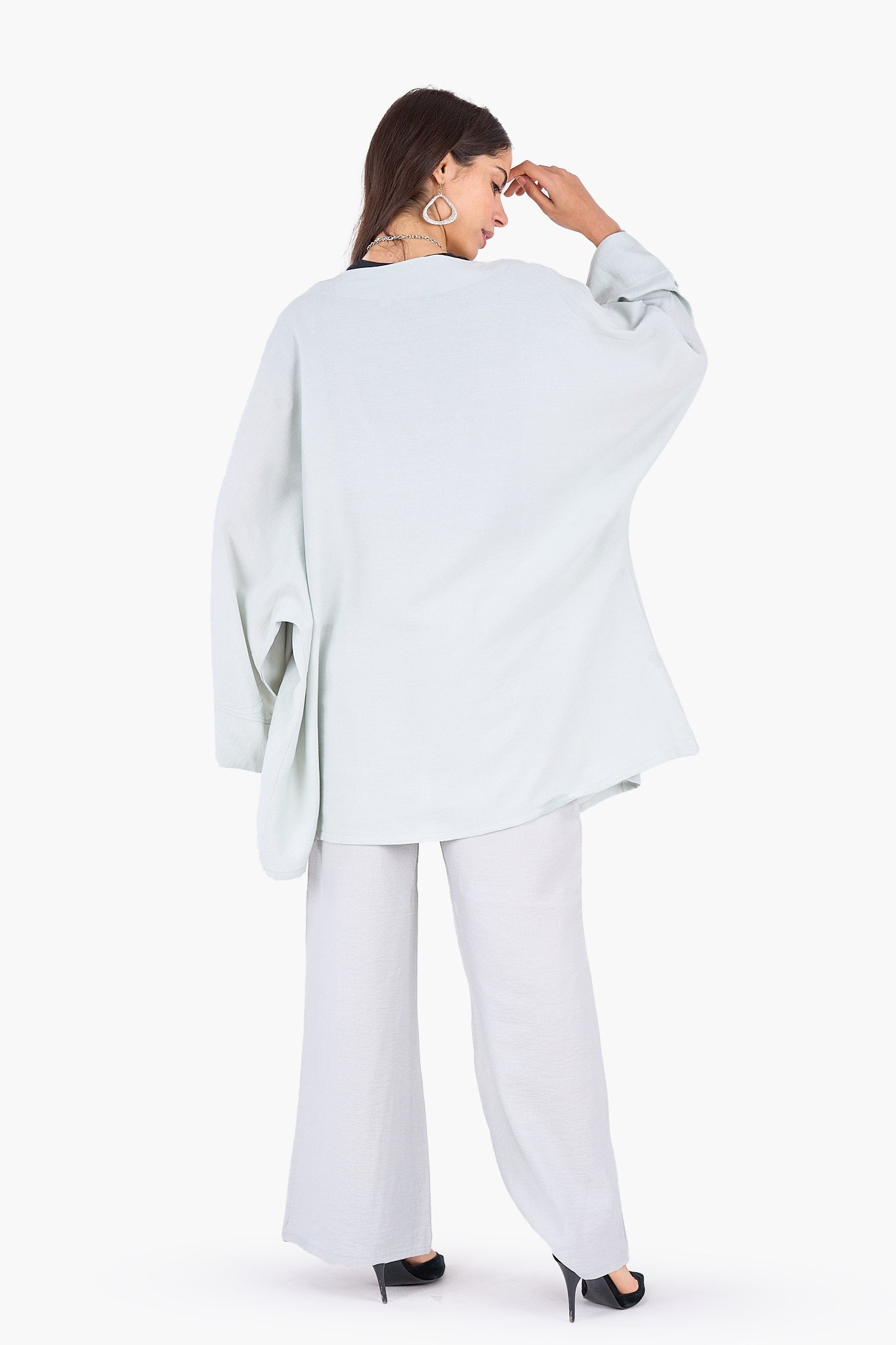 Hip Length Tencel Cardigan - Clue - Babazzaro