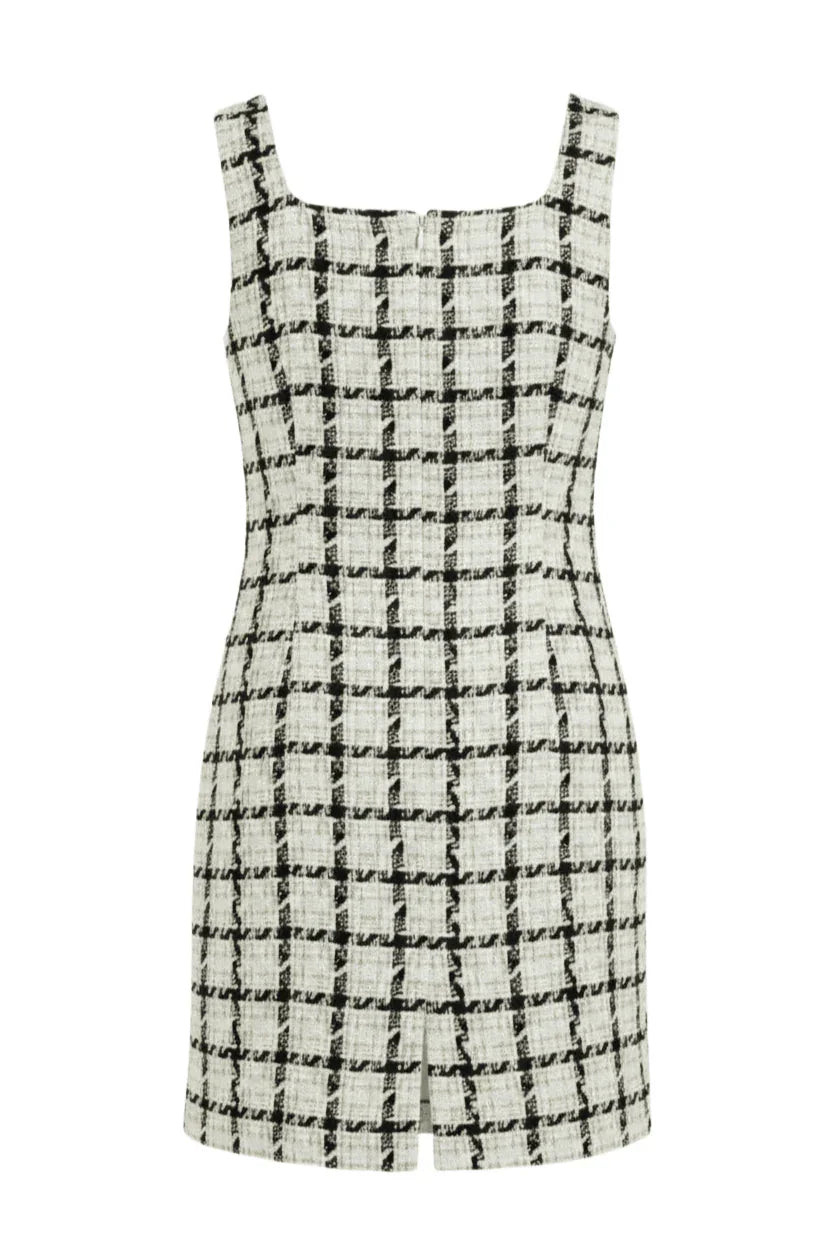 Houndstooth Sleeveless Dress - Clue - Babazzaro