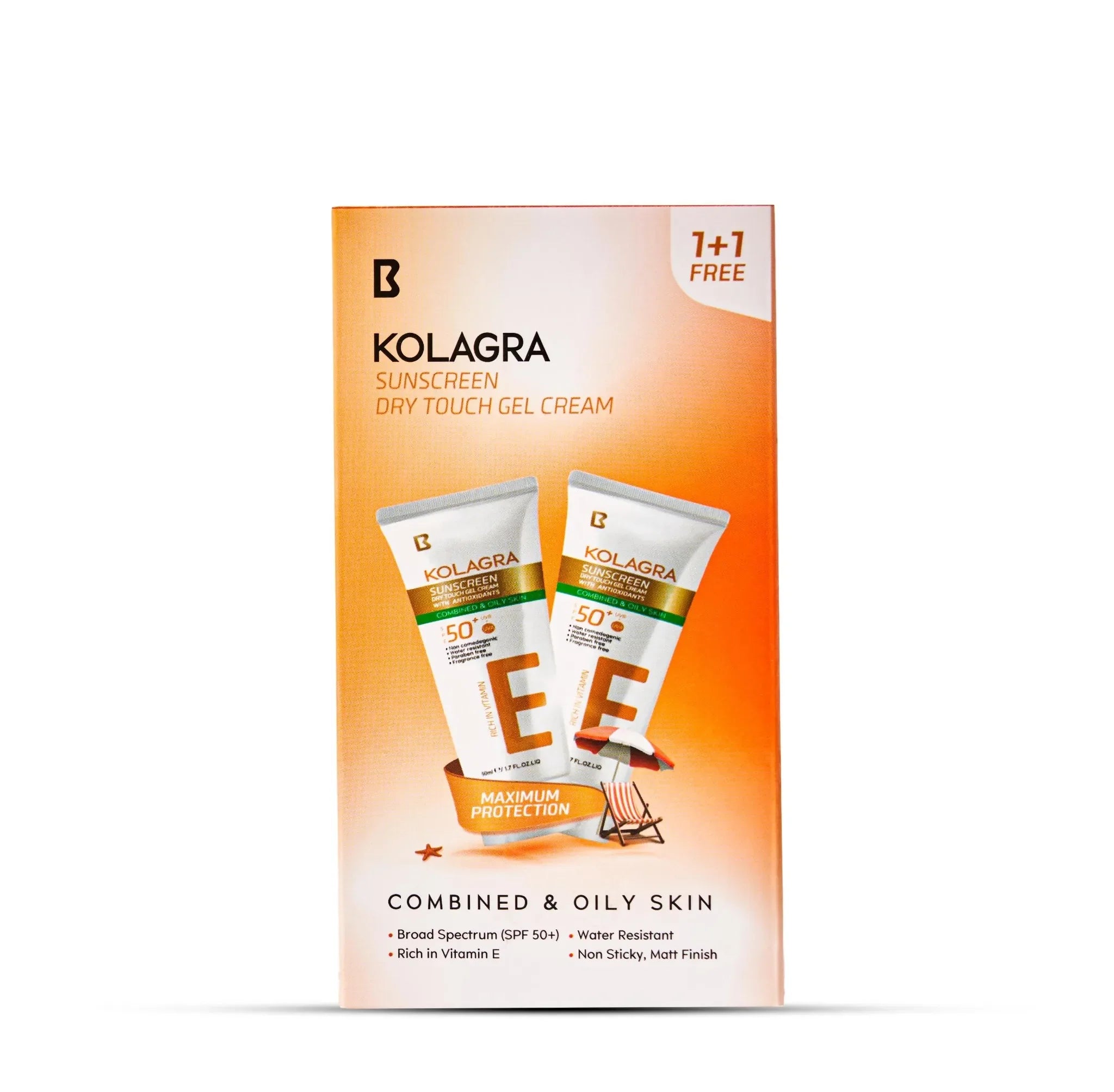 Biostream - Kolagra MulticolorOffer Sunscreen Gel Cream 1+1 promo pack 1