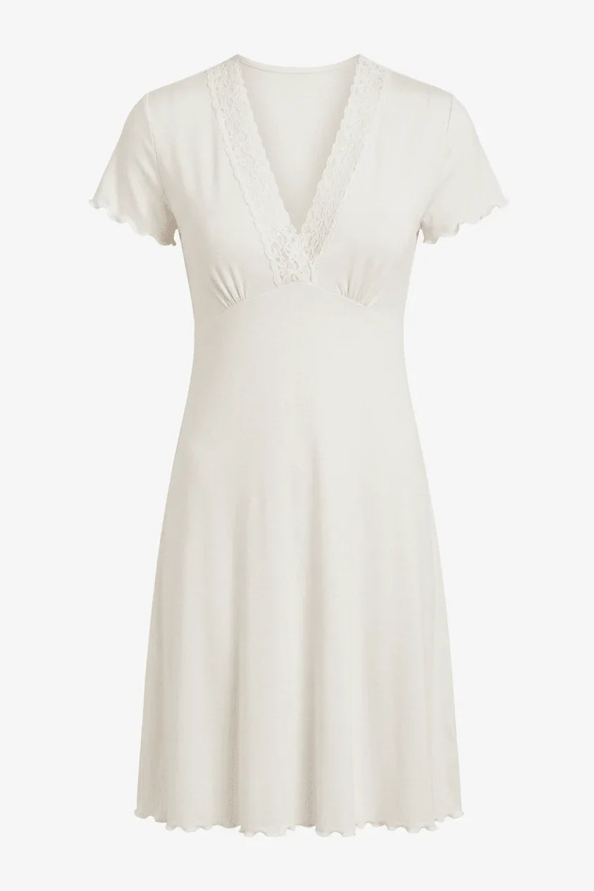 Lace V - Neck Nightgown - Carina - Babazzaro