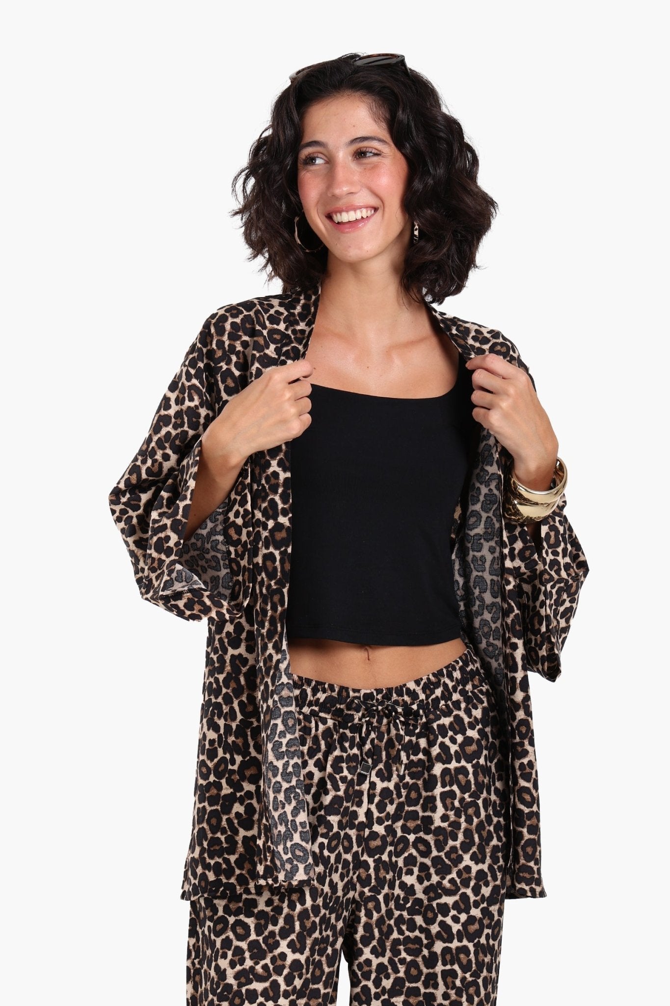 Leopard All Over Printed Kimono - Clue - Babazzaro