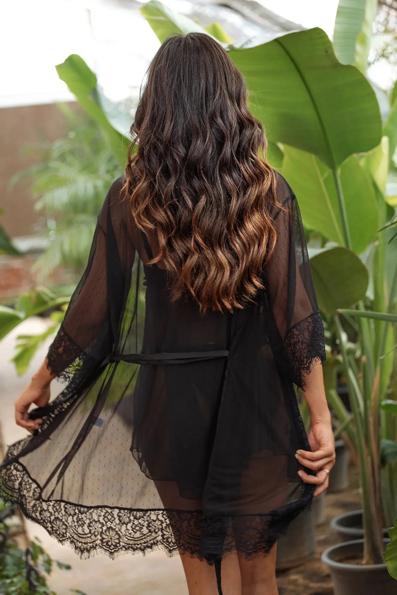 Carina - Tulle Robe with Lace 1