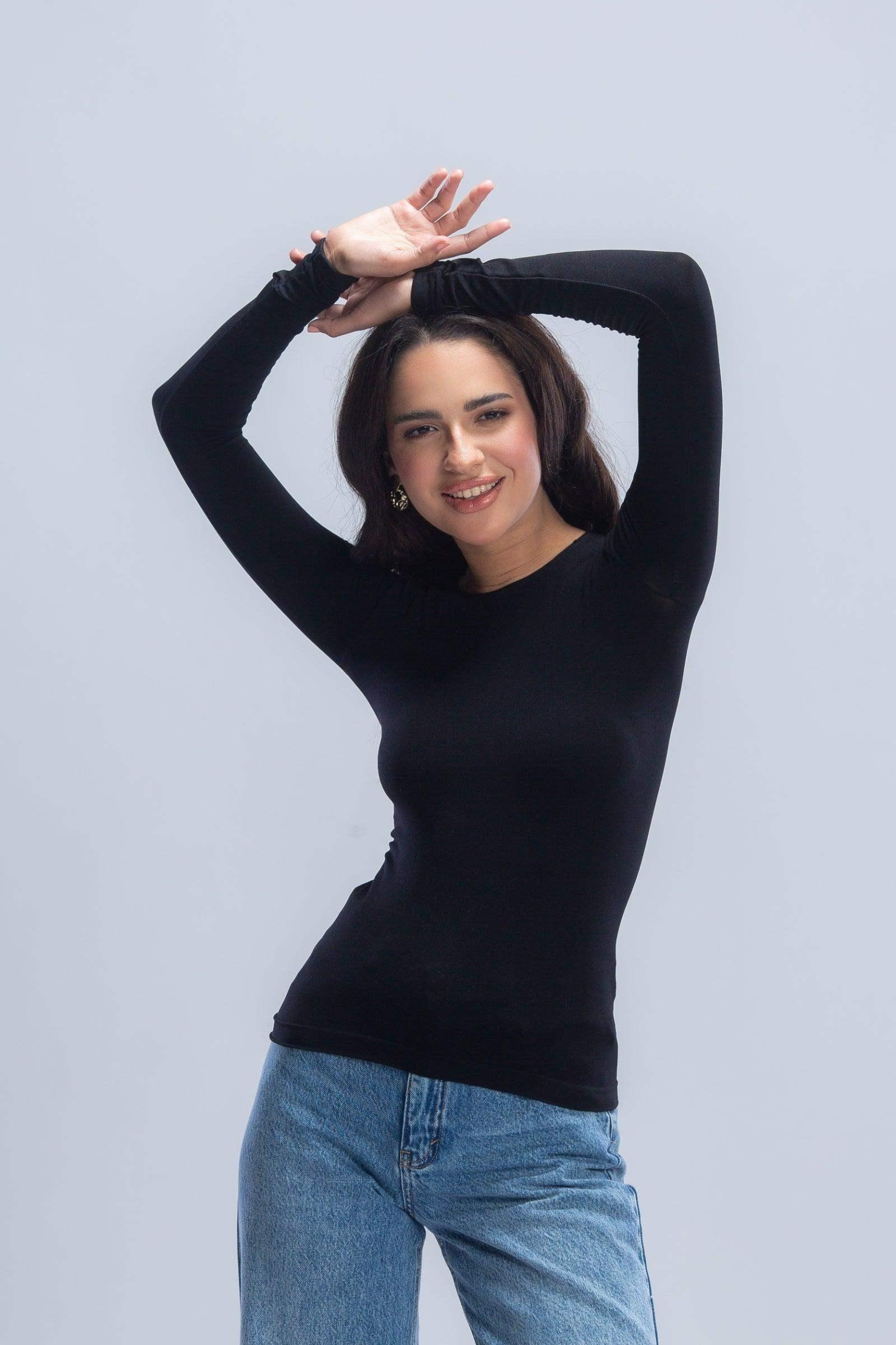 Carina - Long Sleeves Viscose Top 1