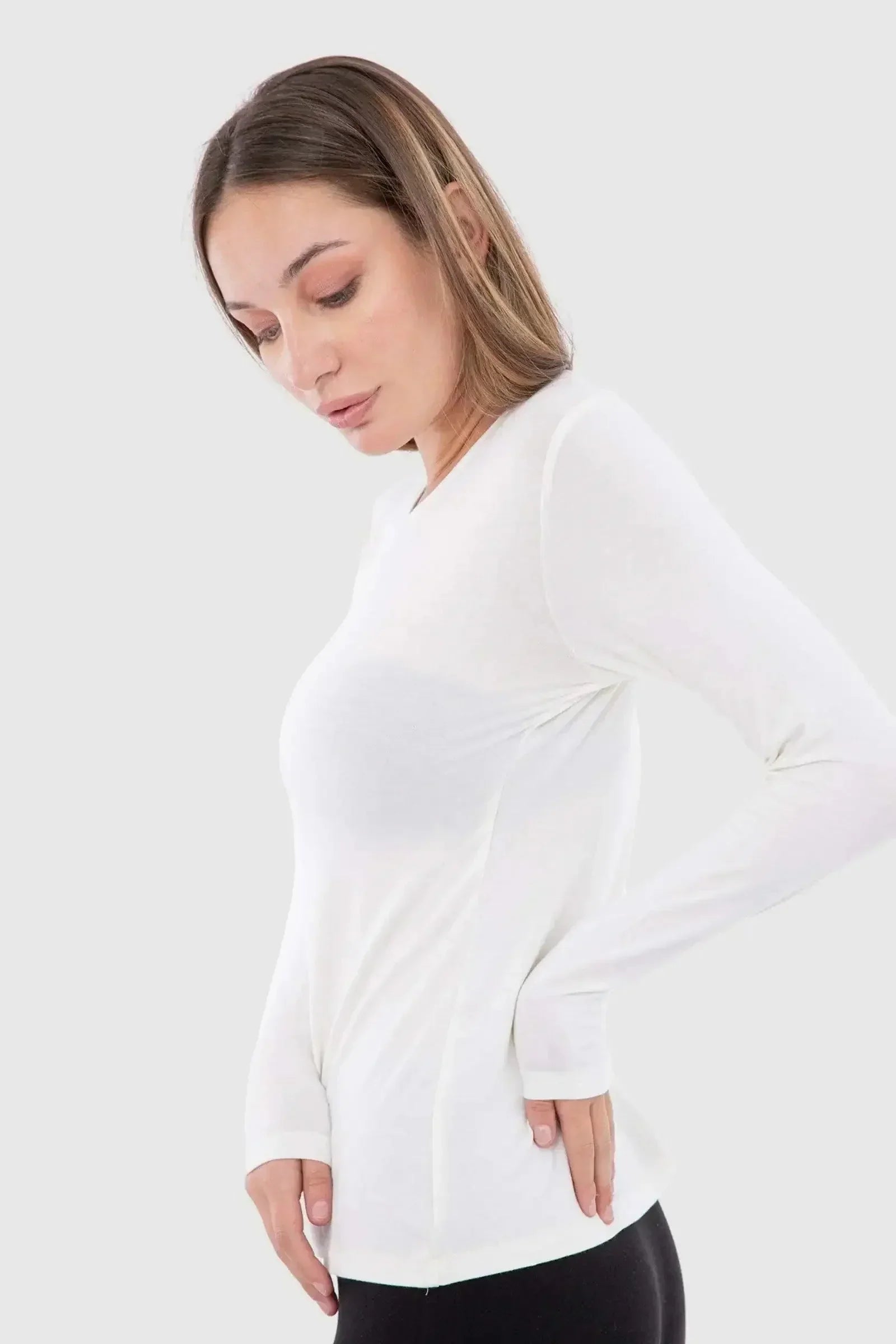 Carina - Long Sleeves Viscose Top 11