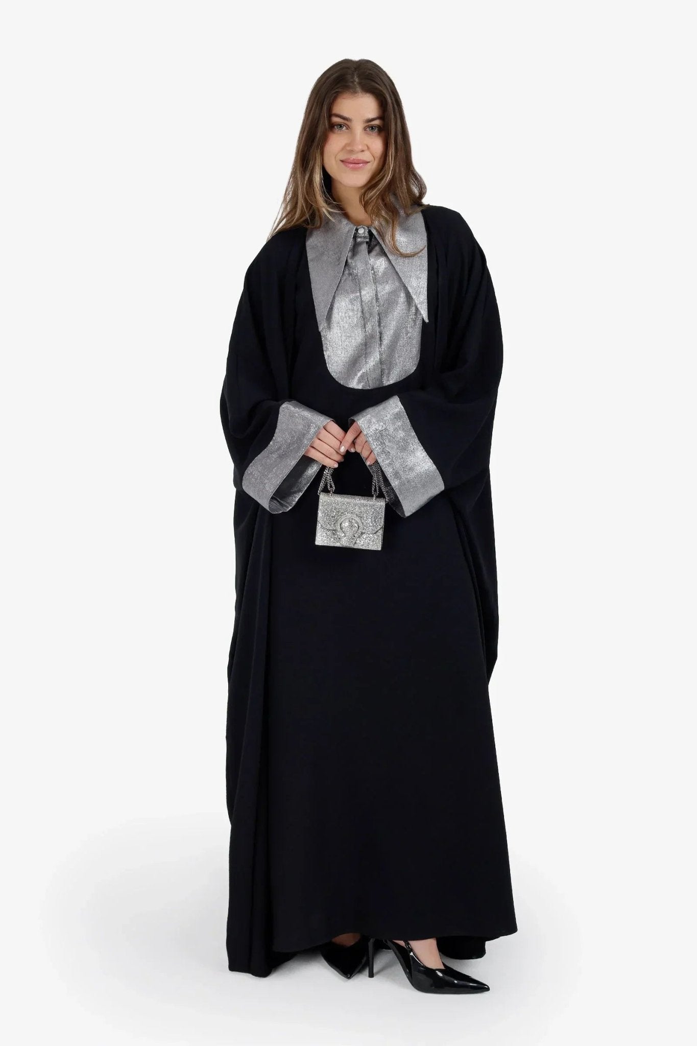 Metallic Contrast Cuff Cardigan - Carina - Babazzaro