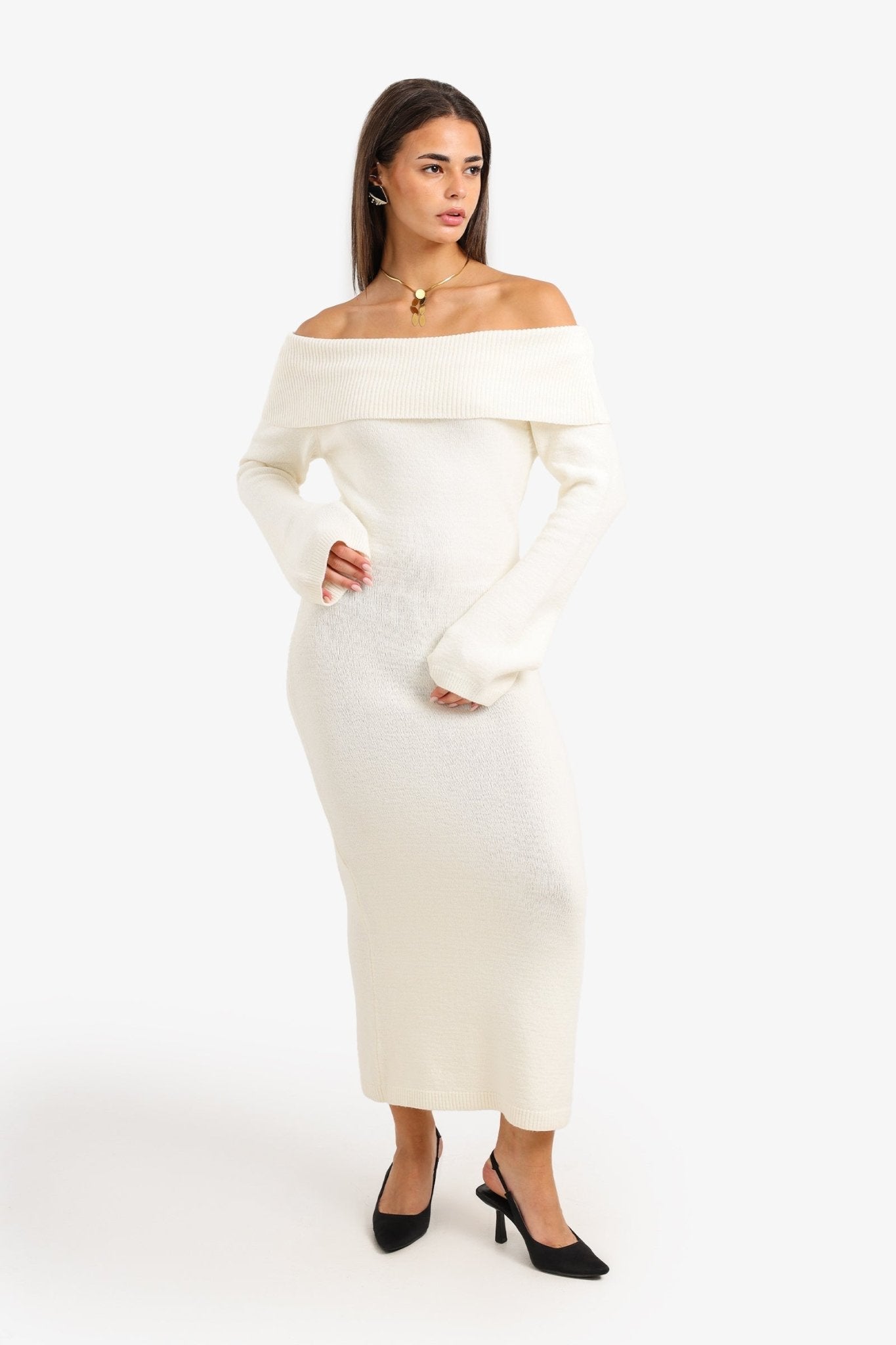 Off Shoulder Maxi Dress - Clue - Babazzaro