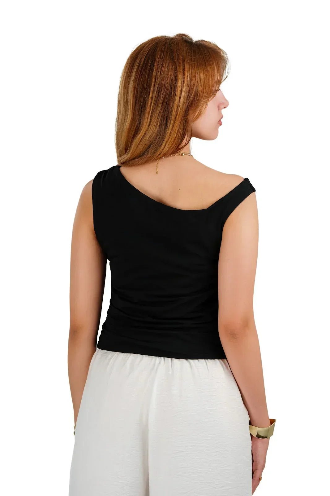 One shoulder top black - Plein De Vie - Babazzaro