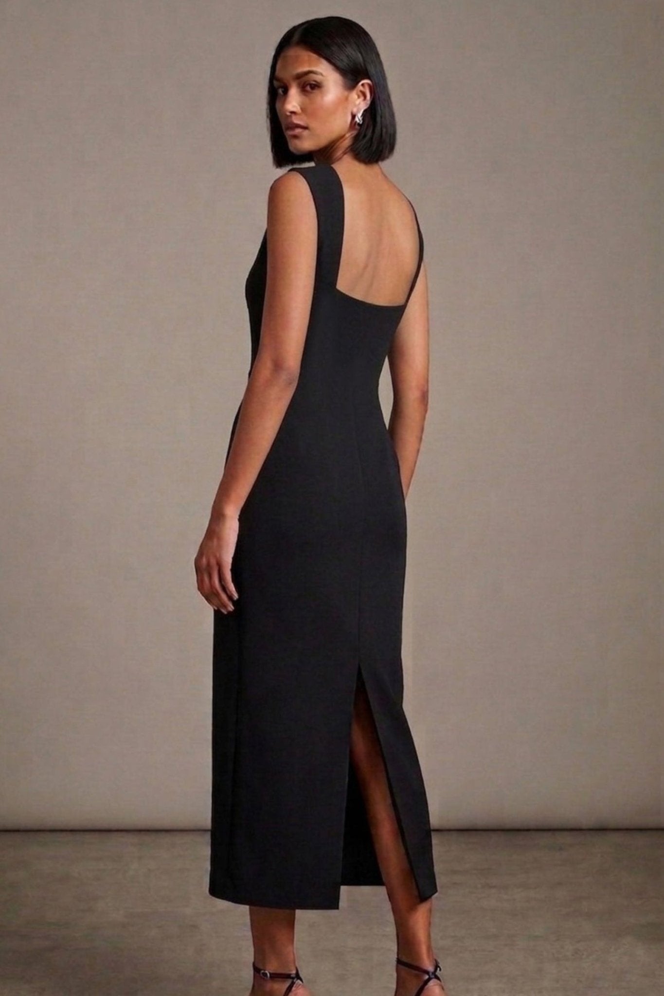 Open - Back Midi Dress - Clue - Babazzaro