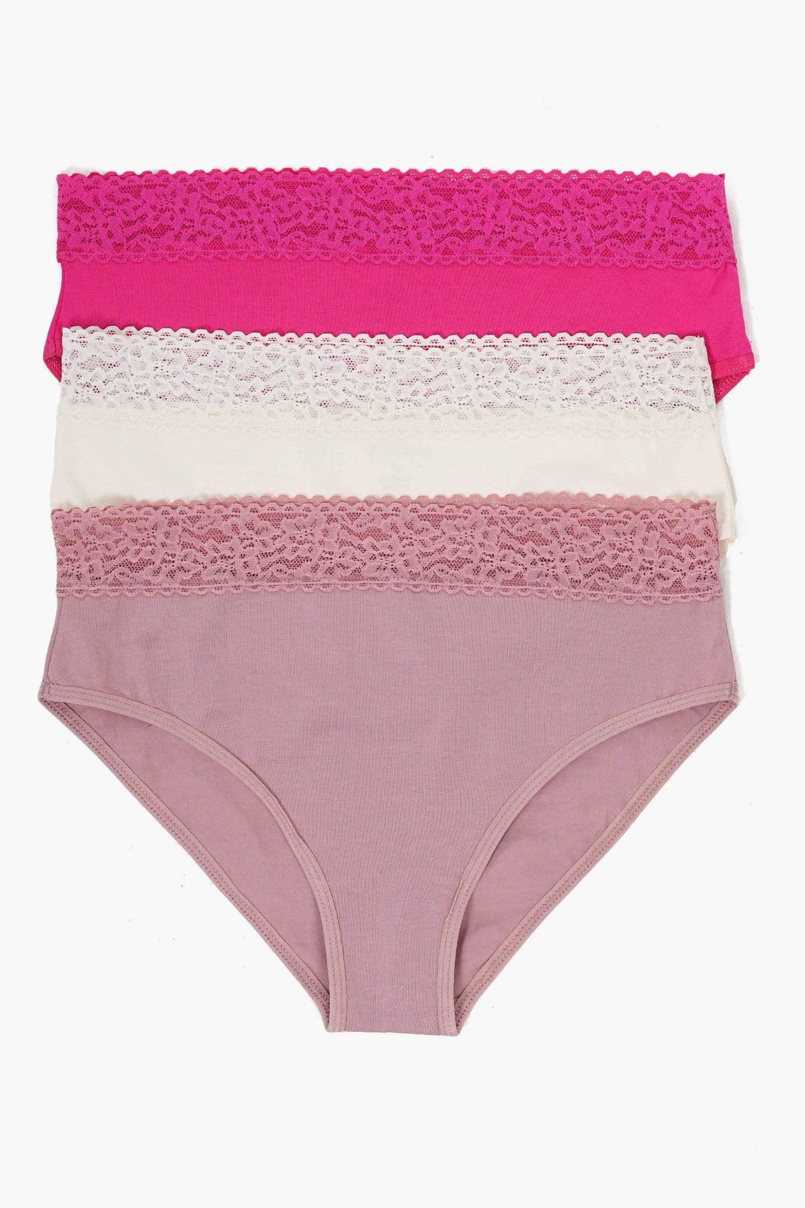 Carina - Pack of 3 Brief Panties with Lace 2