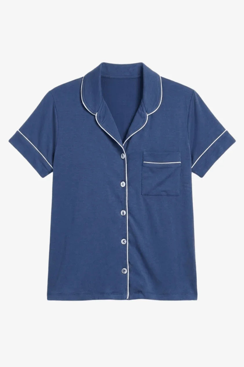 Piped Short Pyjama Set - Carina - Babazzaro