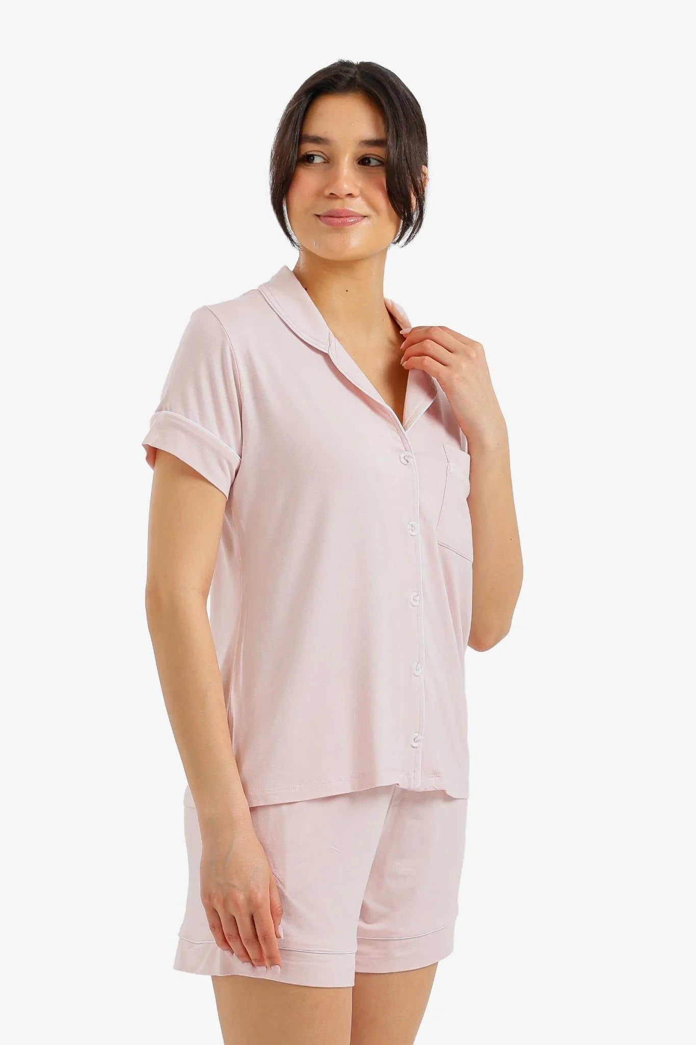 Piped Short Pyjama Set - Carina - Babazzaro