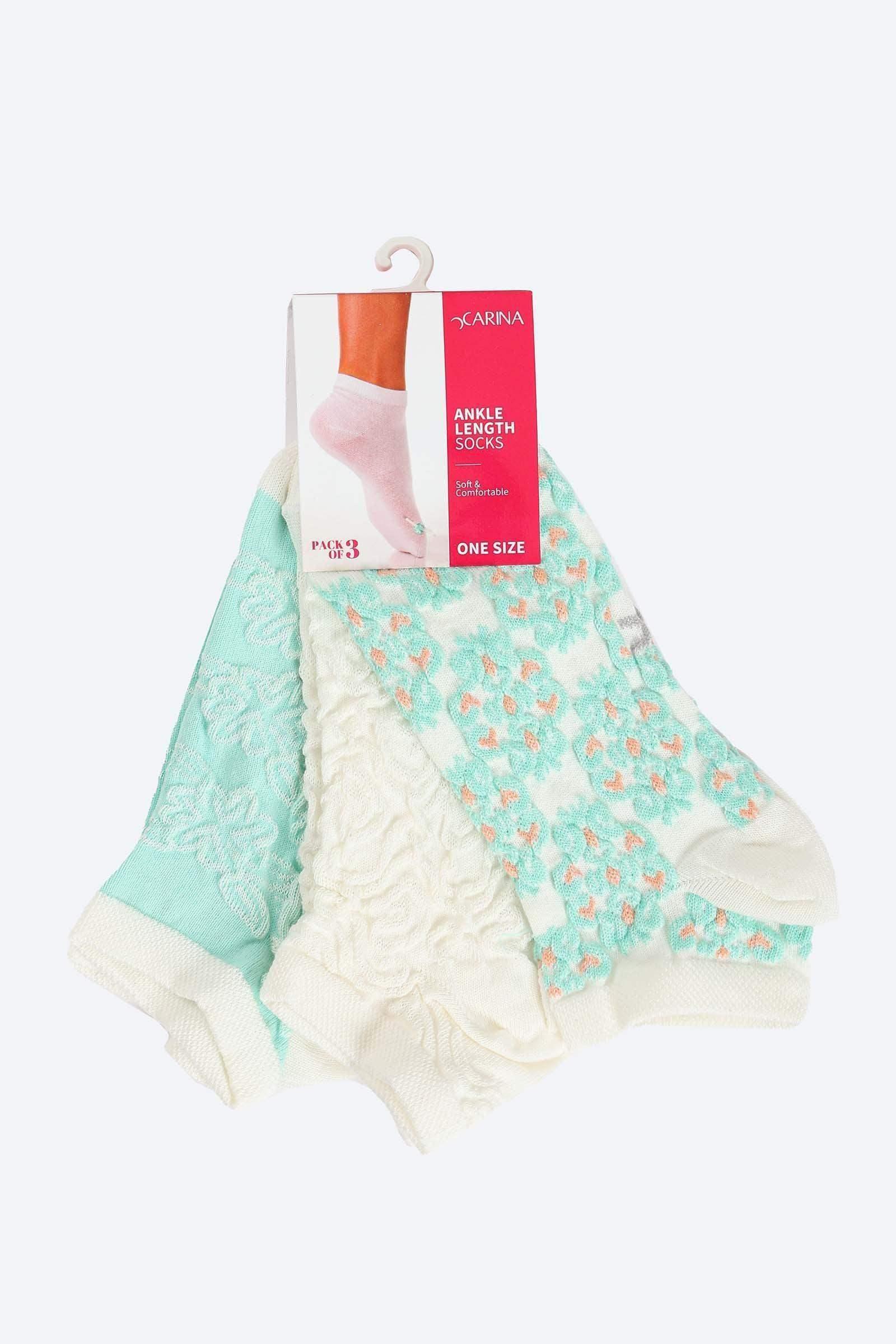 Carina - Printed Ankle Length Socks - 3 Pairs 1