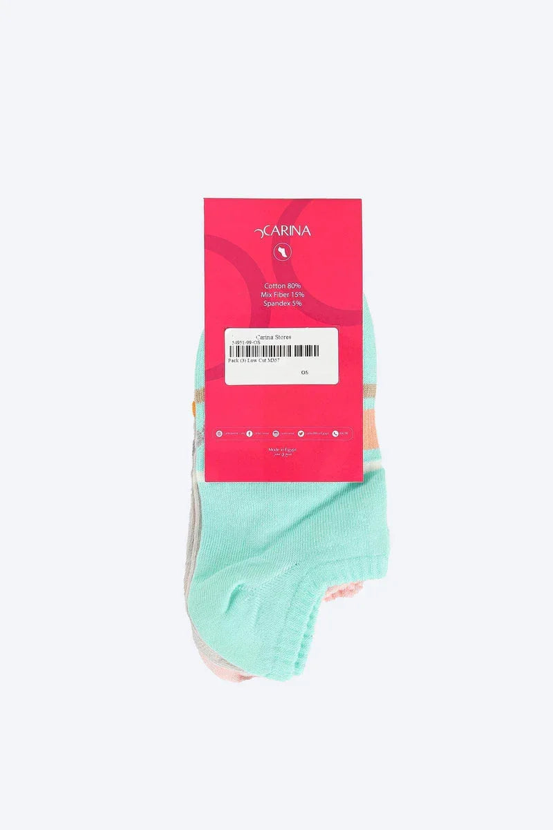 Carina - Printed Low Cut Socks - 3 Pairs 2