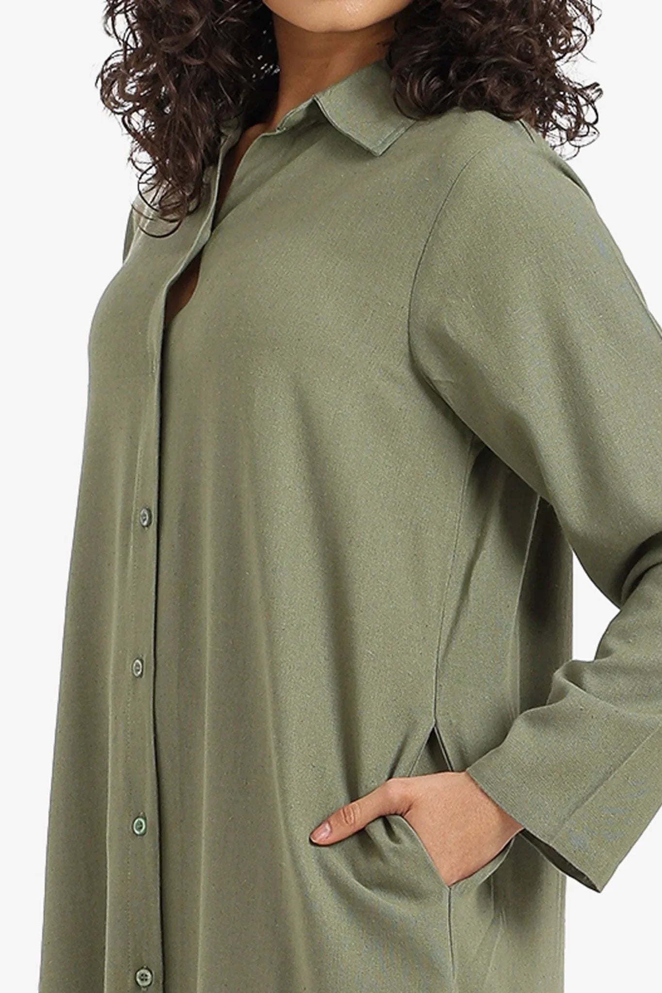 Relaxed Button Down Dress - Clue - Babazzaro